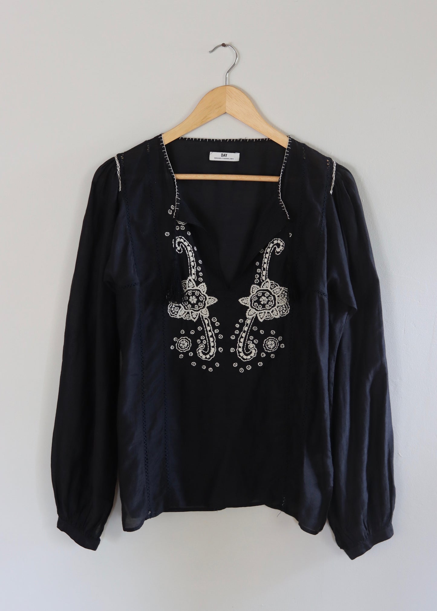 DAY-Birger Mikkelsen | Black Embroidered Blouse