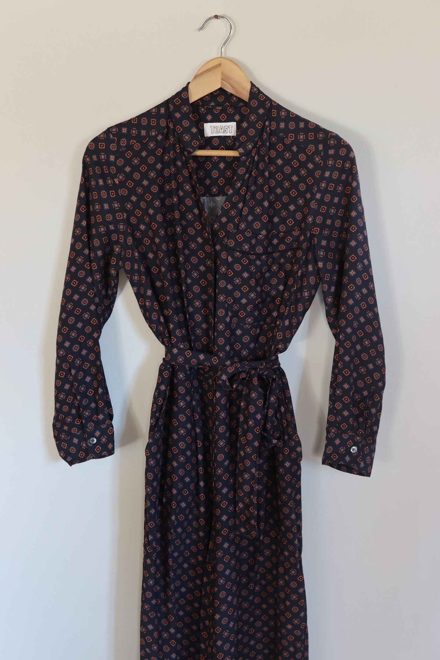 TOAST | Navy Diamond Foulard Jumpsuit