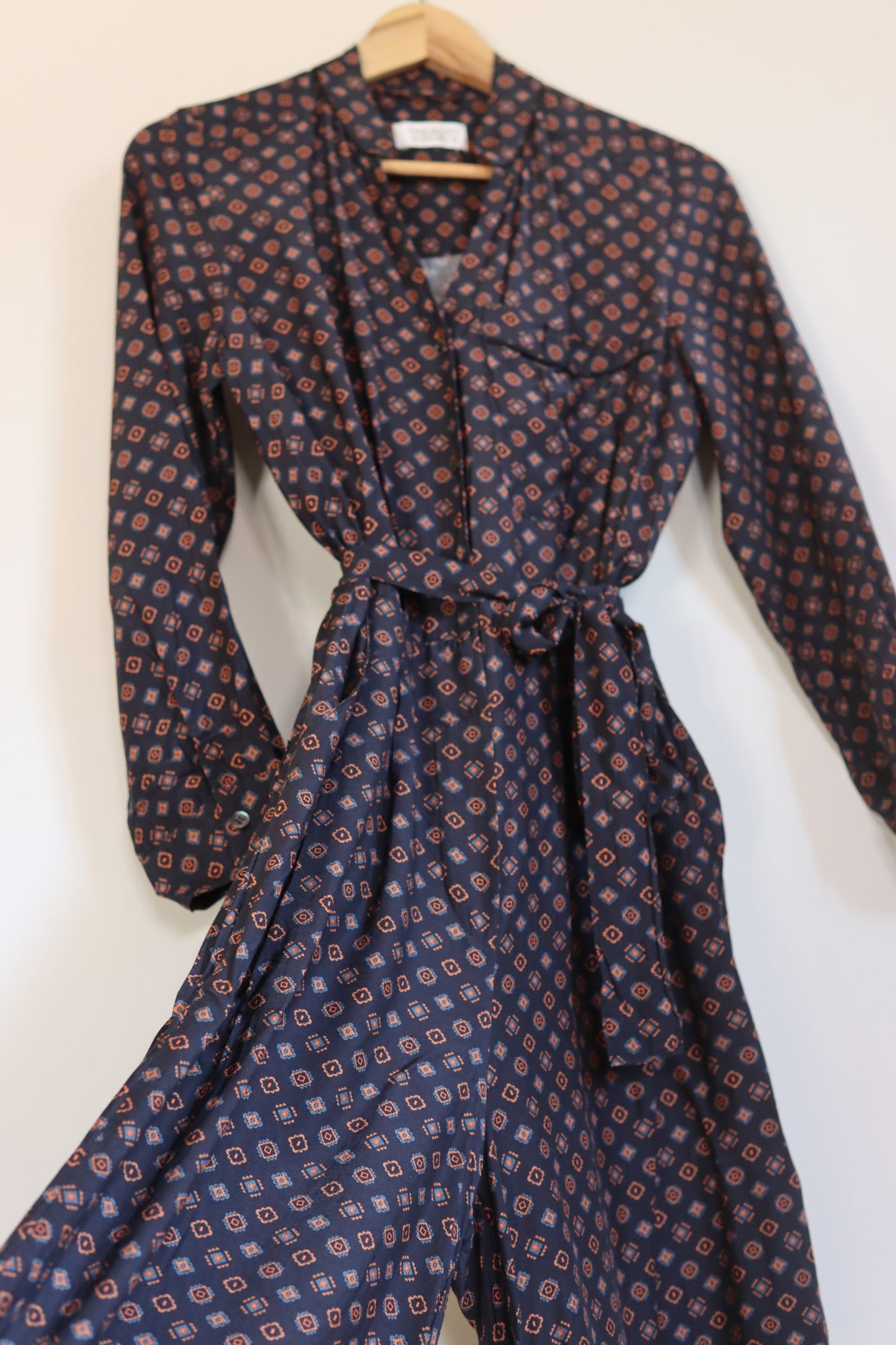TOAST | Navy Diamond Foulard Jumpsuit