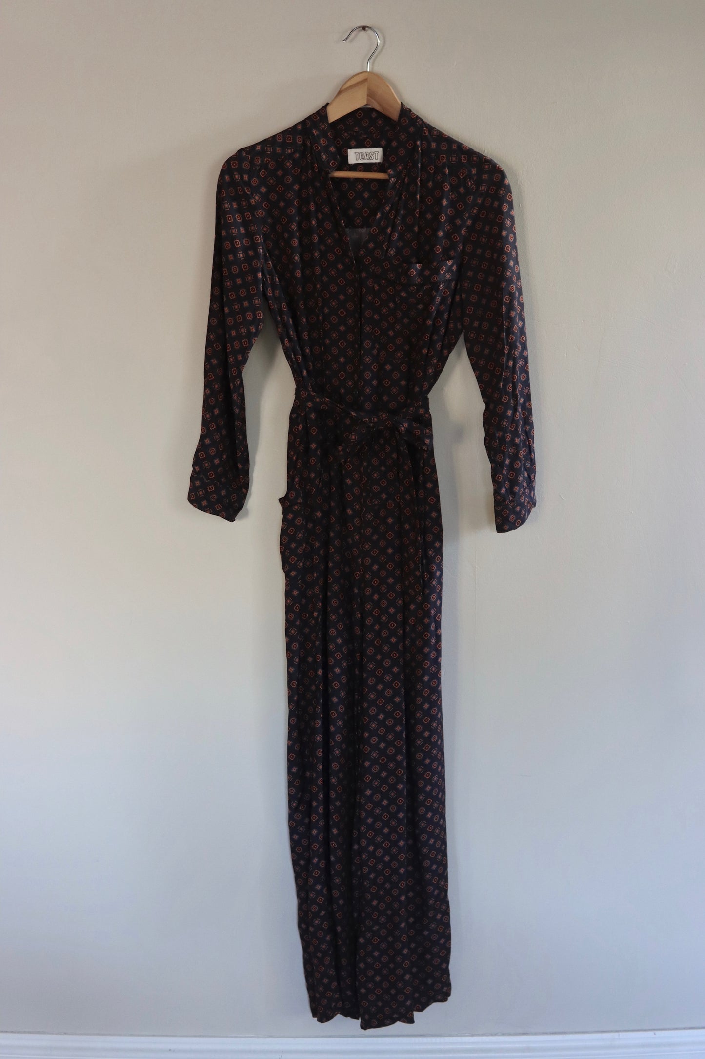 TOAST | Navy Diamond Foulard Jumpsuit