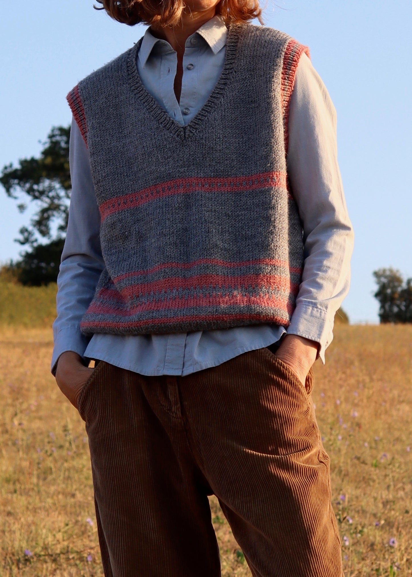 Grey Hand Knitted Vest