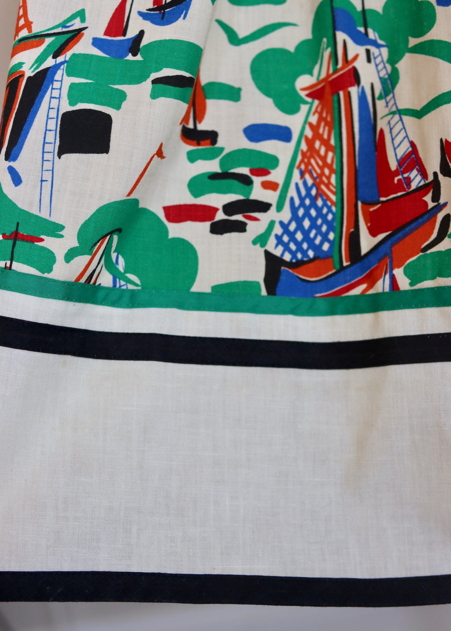 Vintage Novelty Print Skirt and Matching Scarf