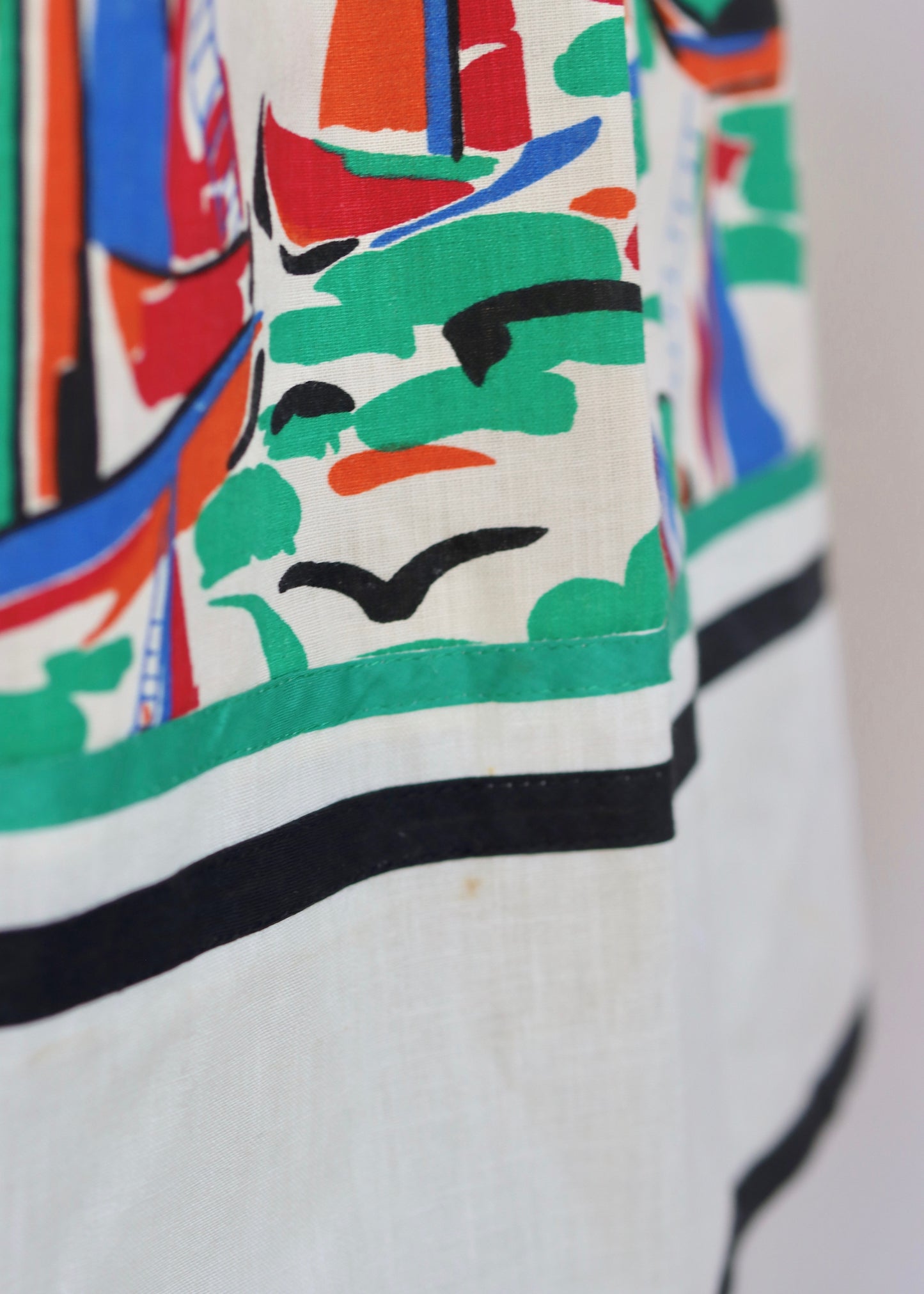 Vintage Novelty Print Skirt and Matching Scarf
