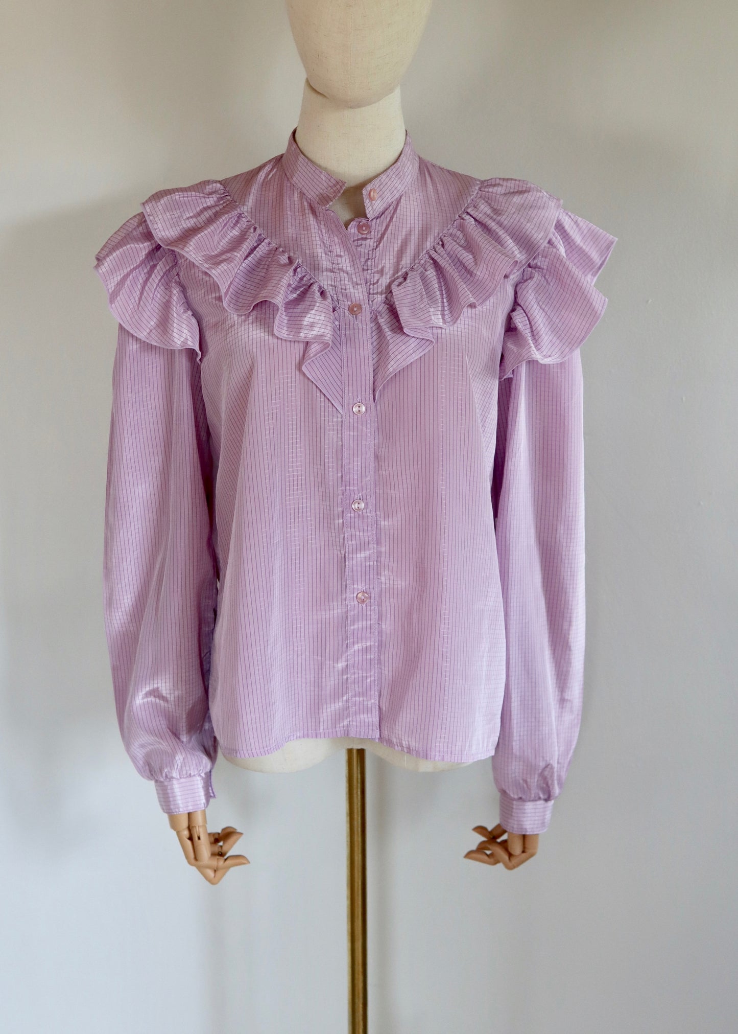 Ruffled 70s/80s Lilac Blouse