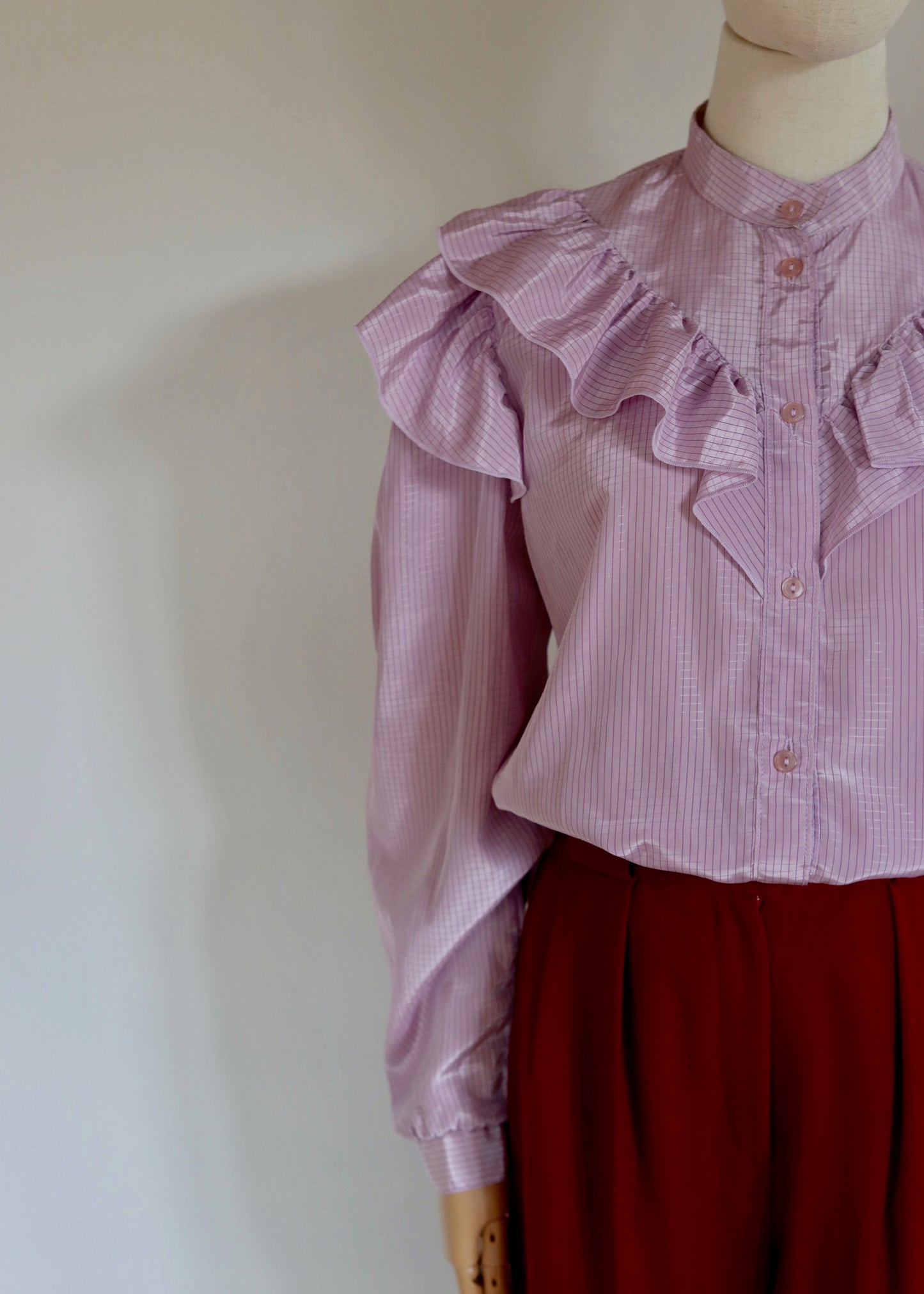 Ruffled 70s/80s Lilac Blouse