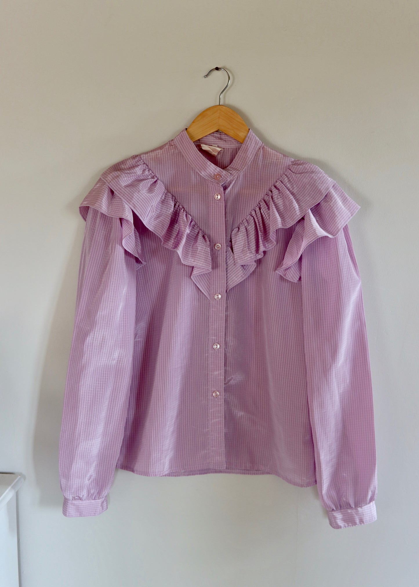 Ruffled 70s/80s Lilac Blouse