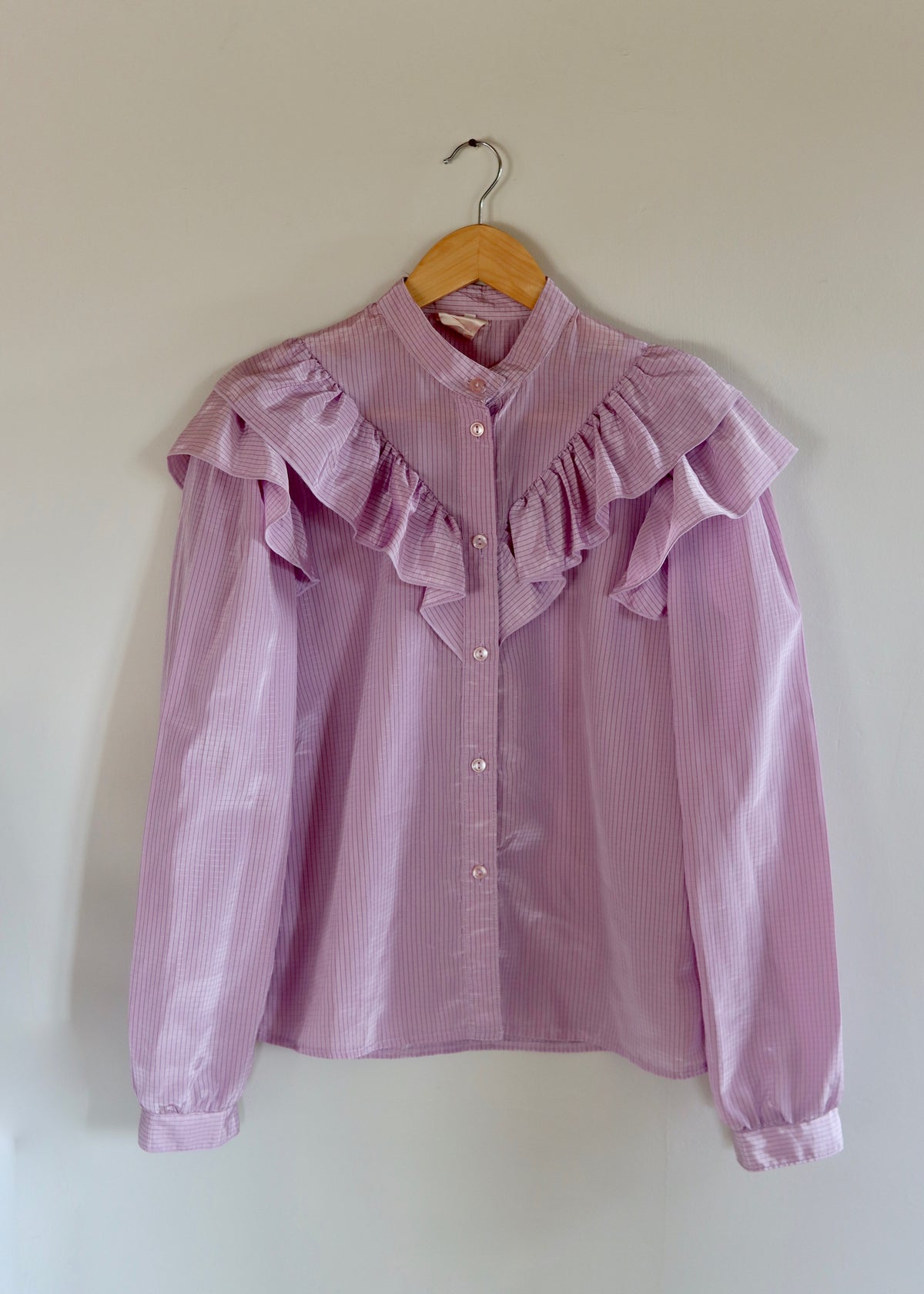 Ruffled 1970s Lilac Blouse