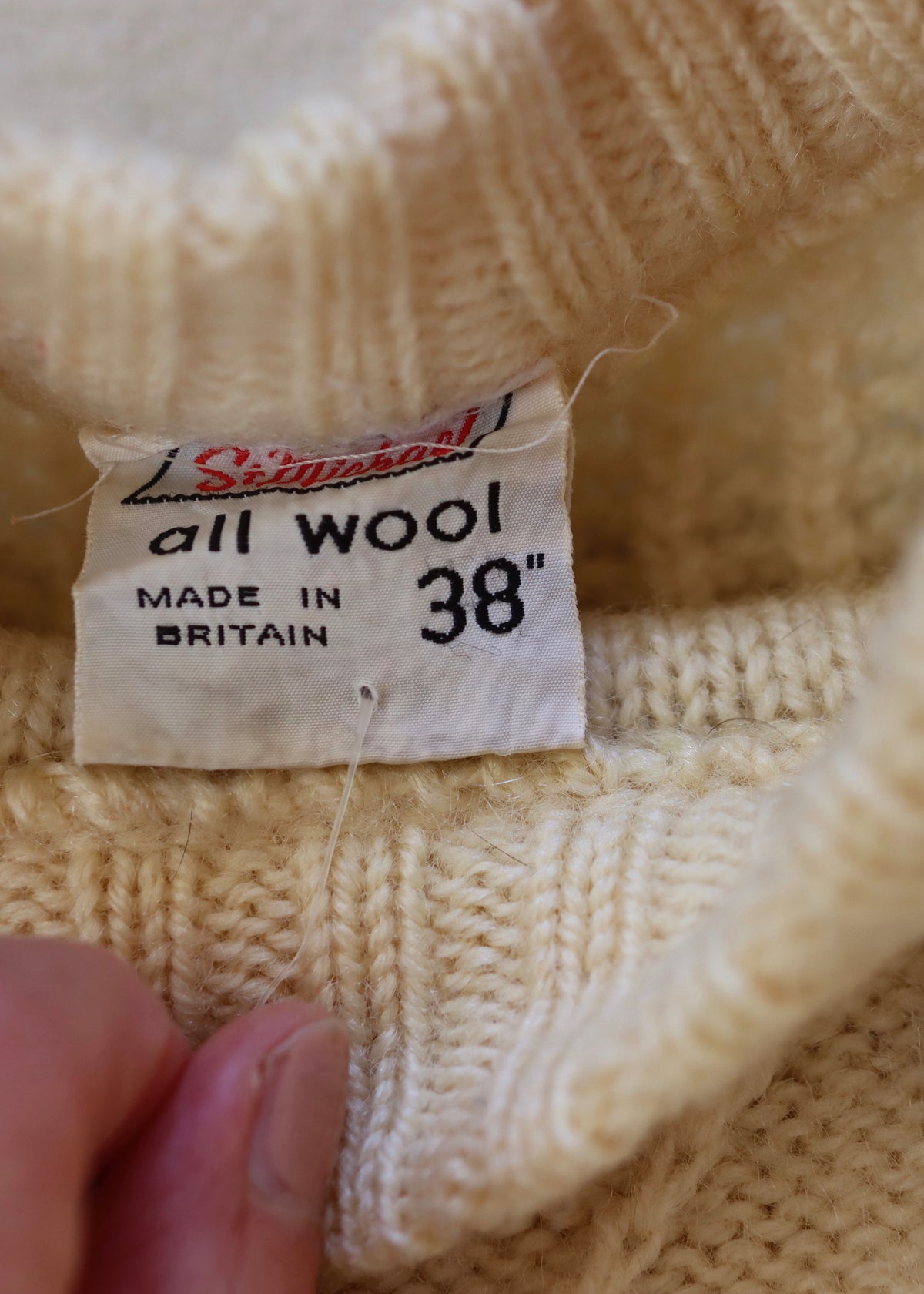 St Michael Cream Aran Knit All Wool Jumper
