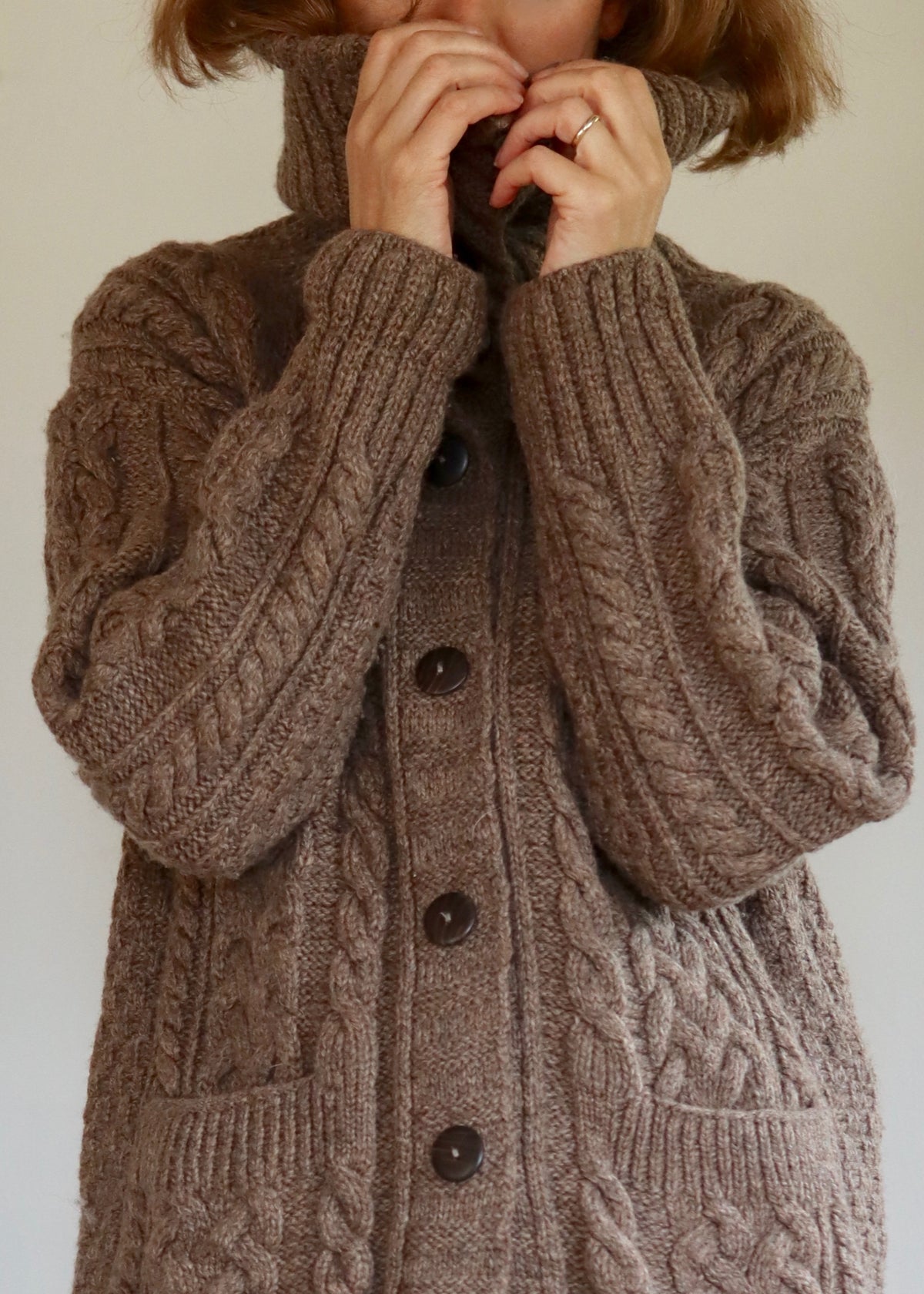 Irish Merino Wool Cardigan Carraig Donn M