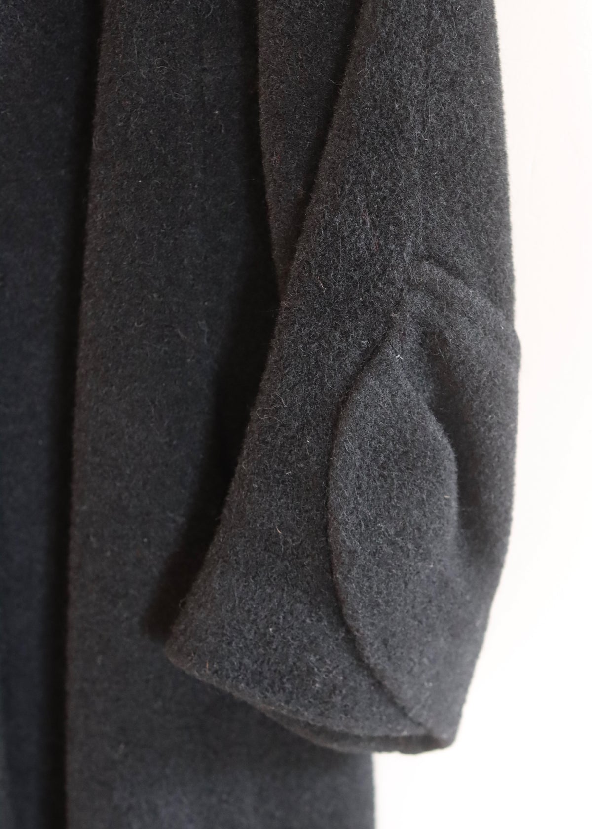 Unique Handmade Black Wool 1950s Vintage Coat