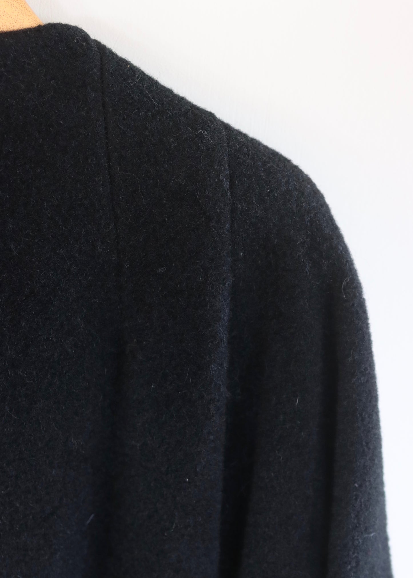 Unique Handmade Black Wool 1950s Vintage Coat
