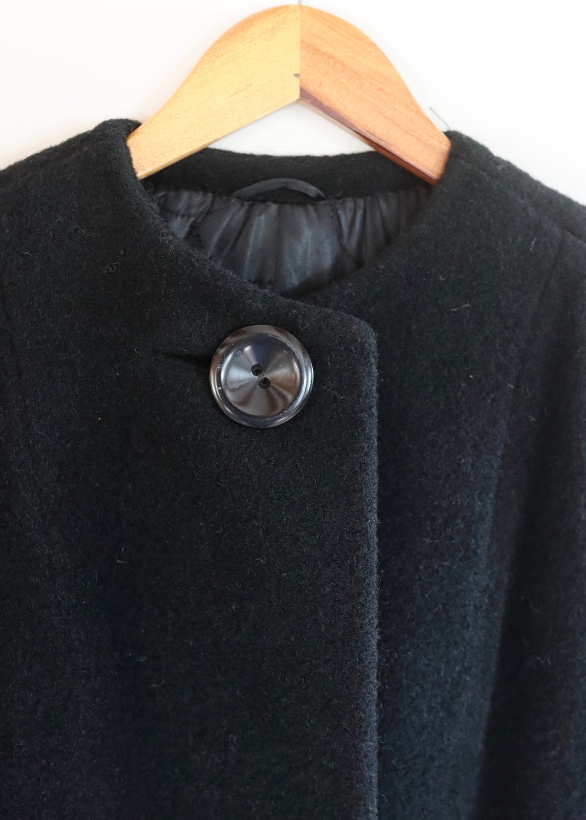 Unique Handmade Black Wool 1950s Vintage Coat