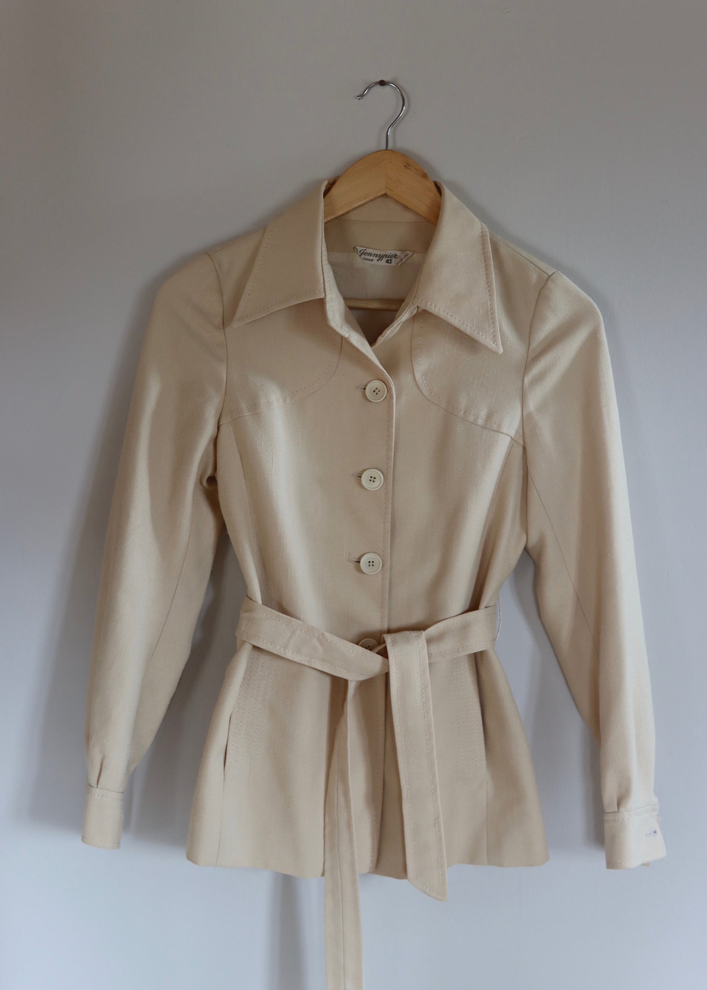 1970s Cream Belted Jacket