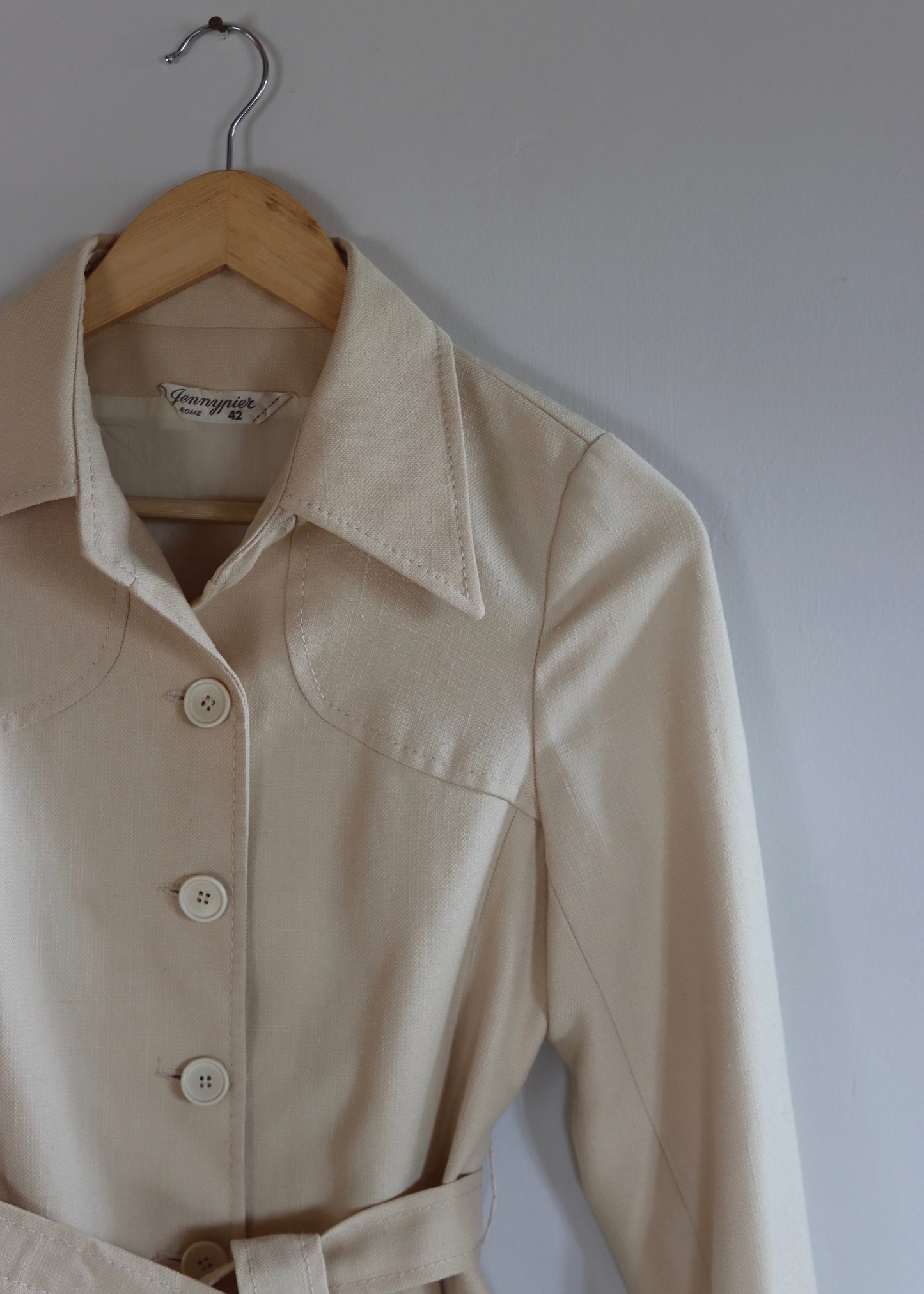 1970s Cream Belted Jacket