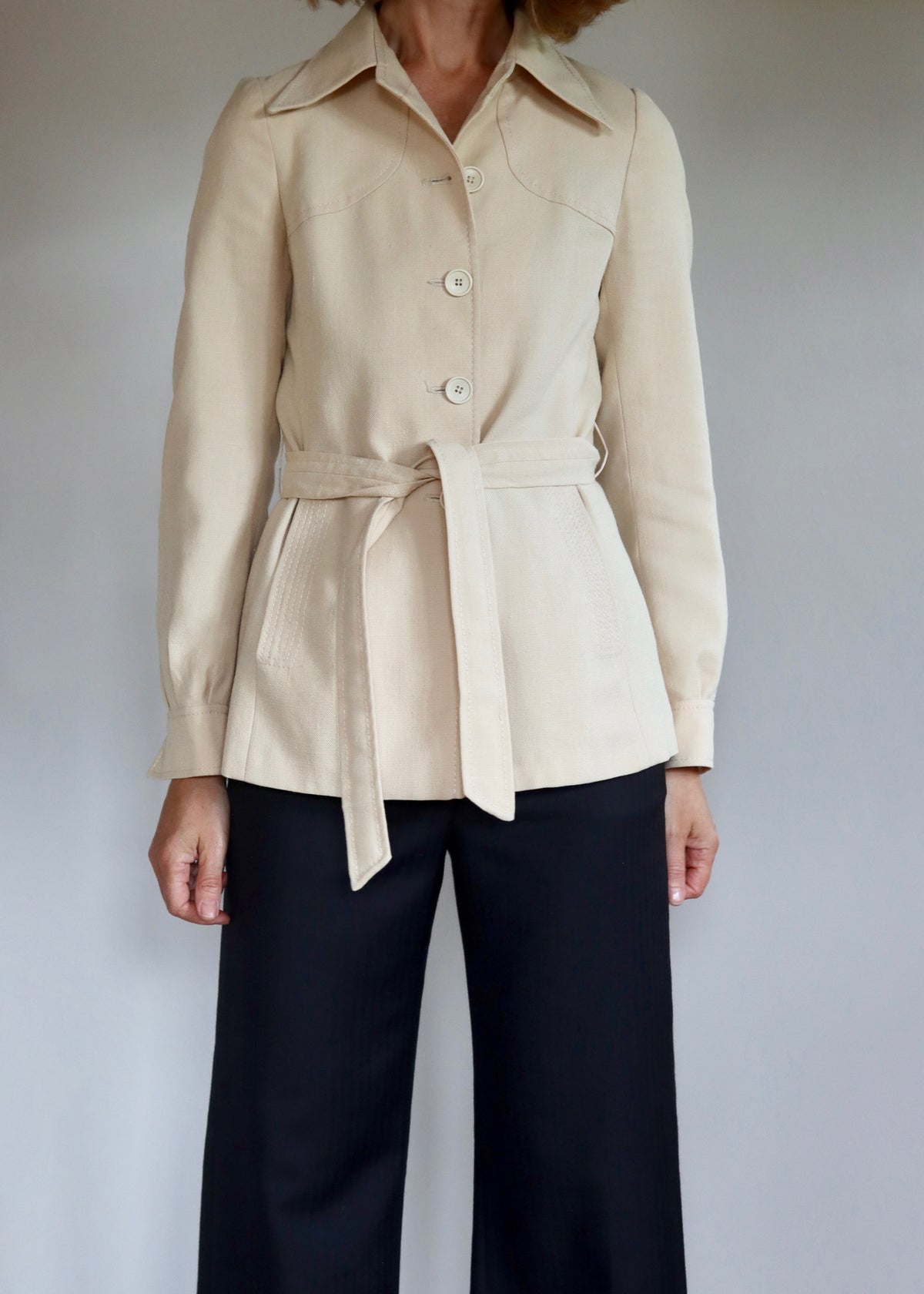 1970s Cream Belted Jacket