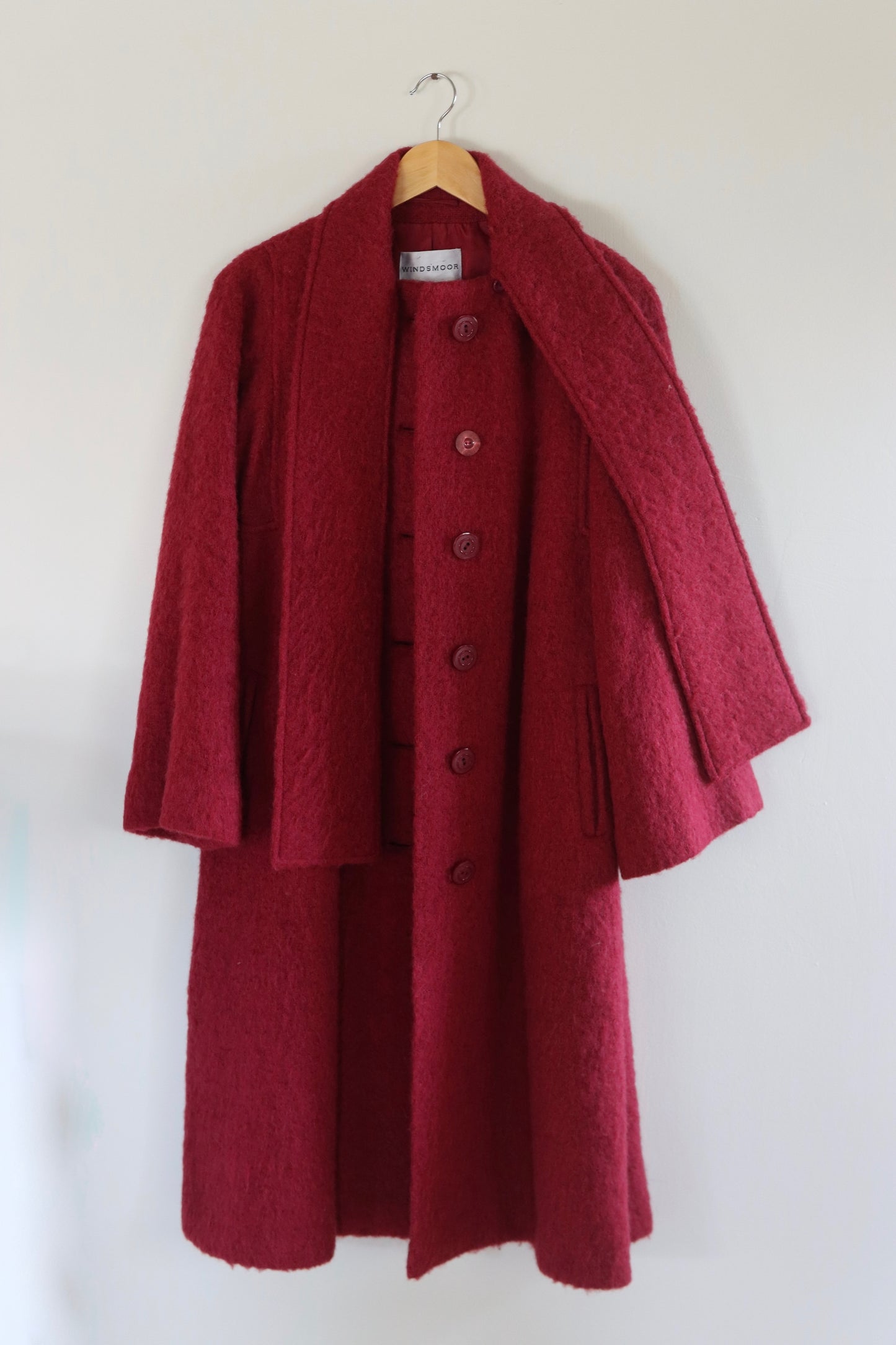 Windsmoor | Red Mohair Blend Scarf Coat