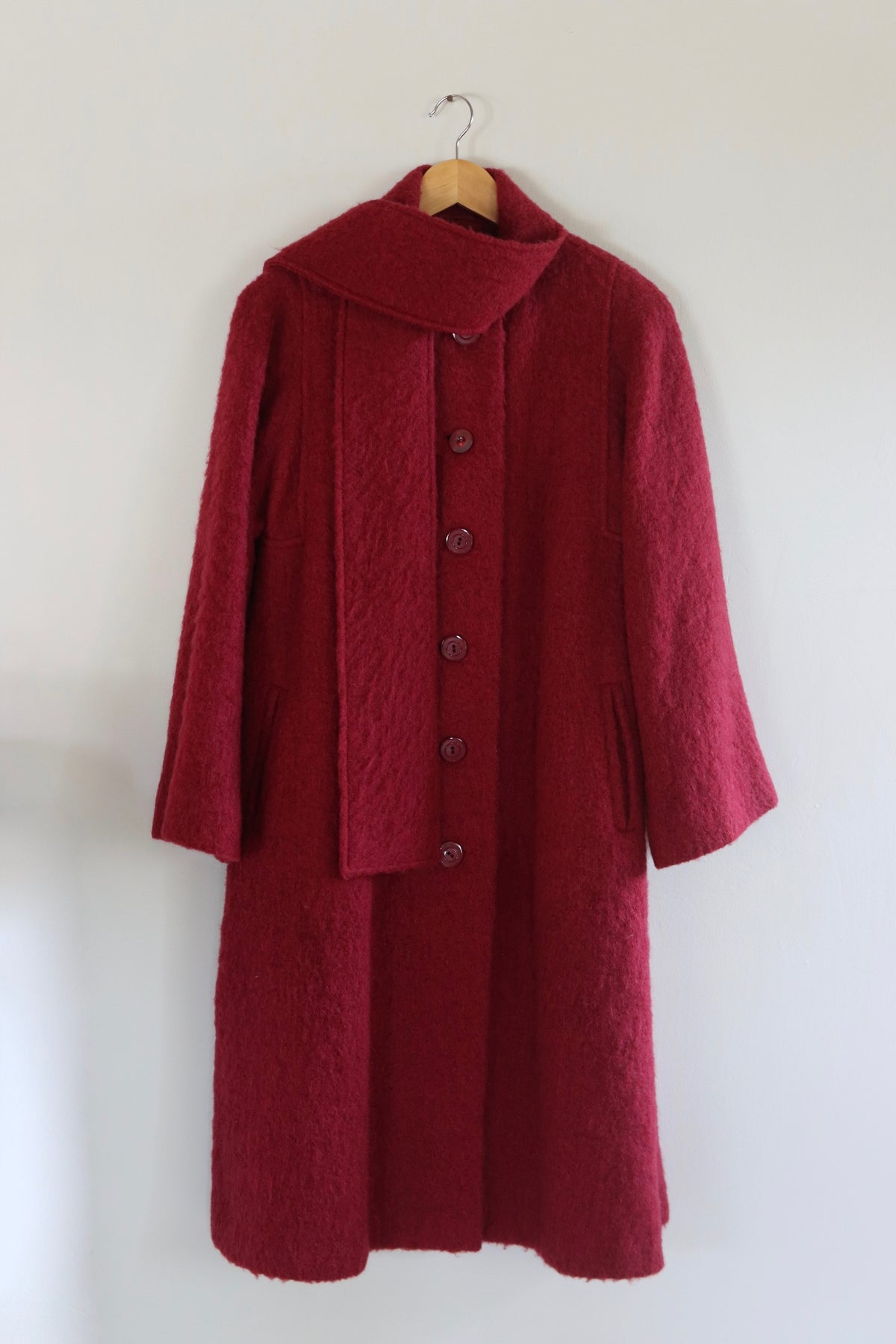 Windsmoor | Red Mohair Blend Scarf Coat