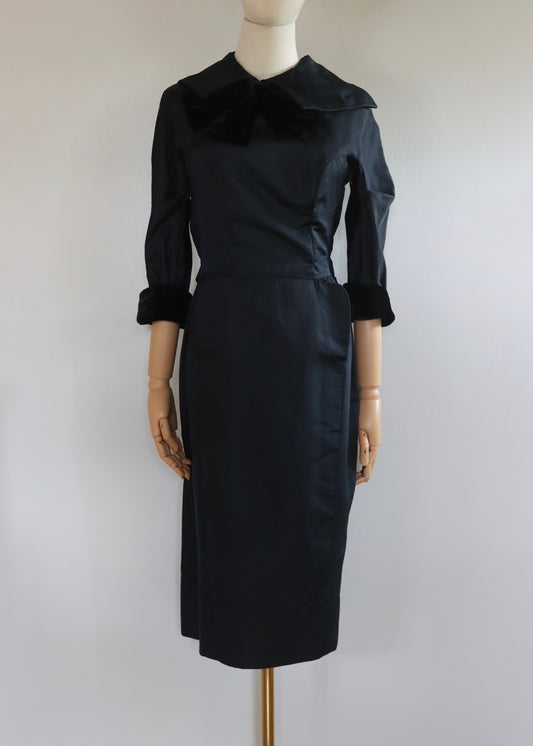 CEIL CHAPMAN | 1950s Black Cocktail Dress