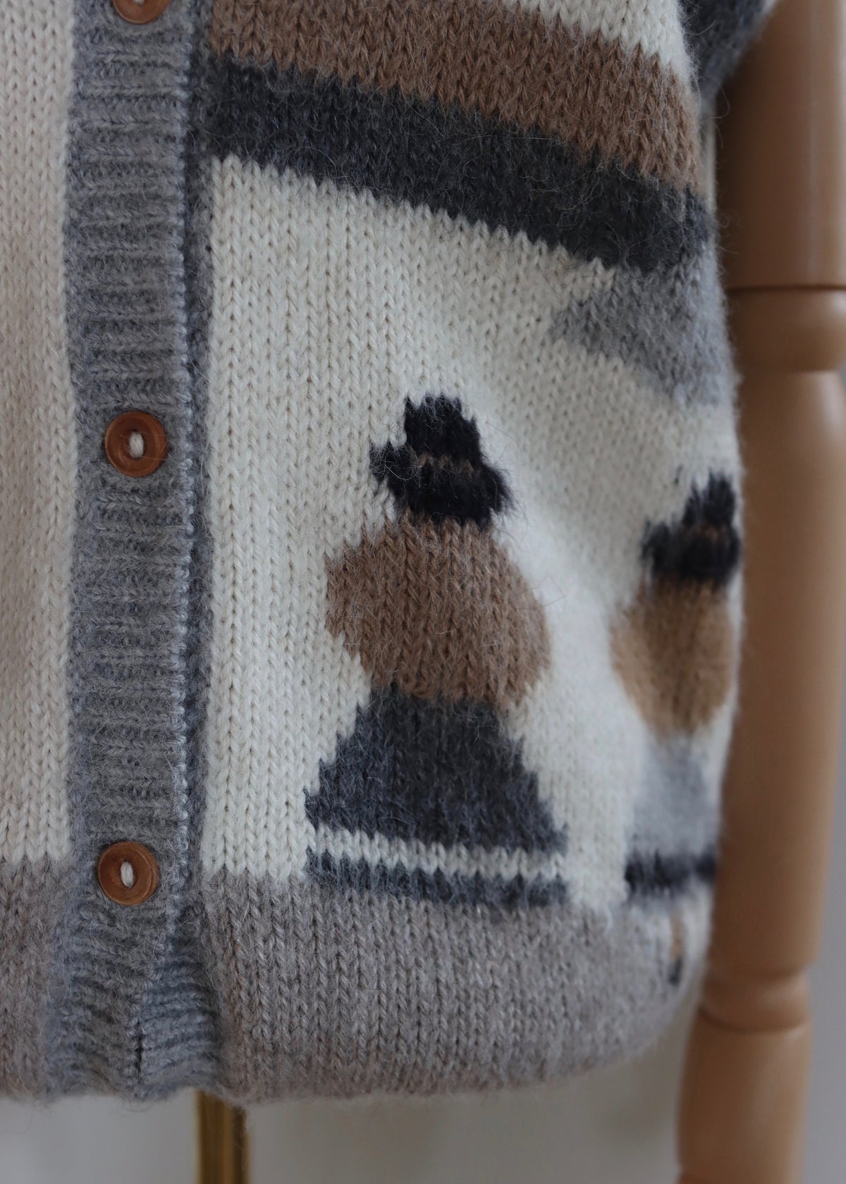 Vintage 80s Peruvian Hand Knit Alpaca Scenic Novelty Sweater Vest