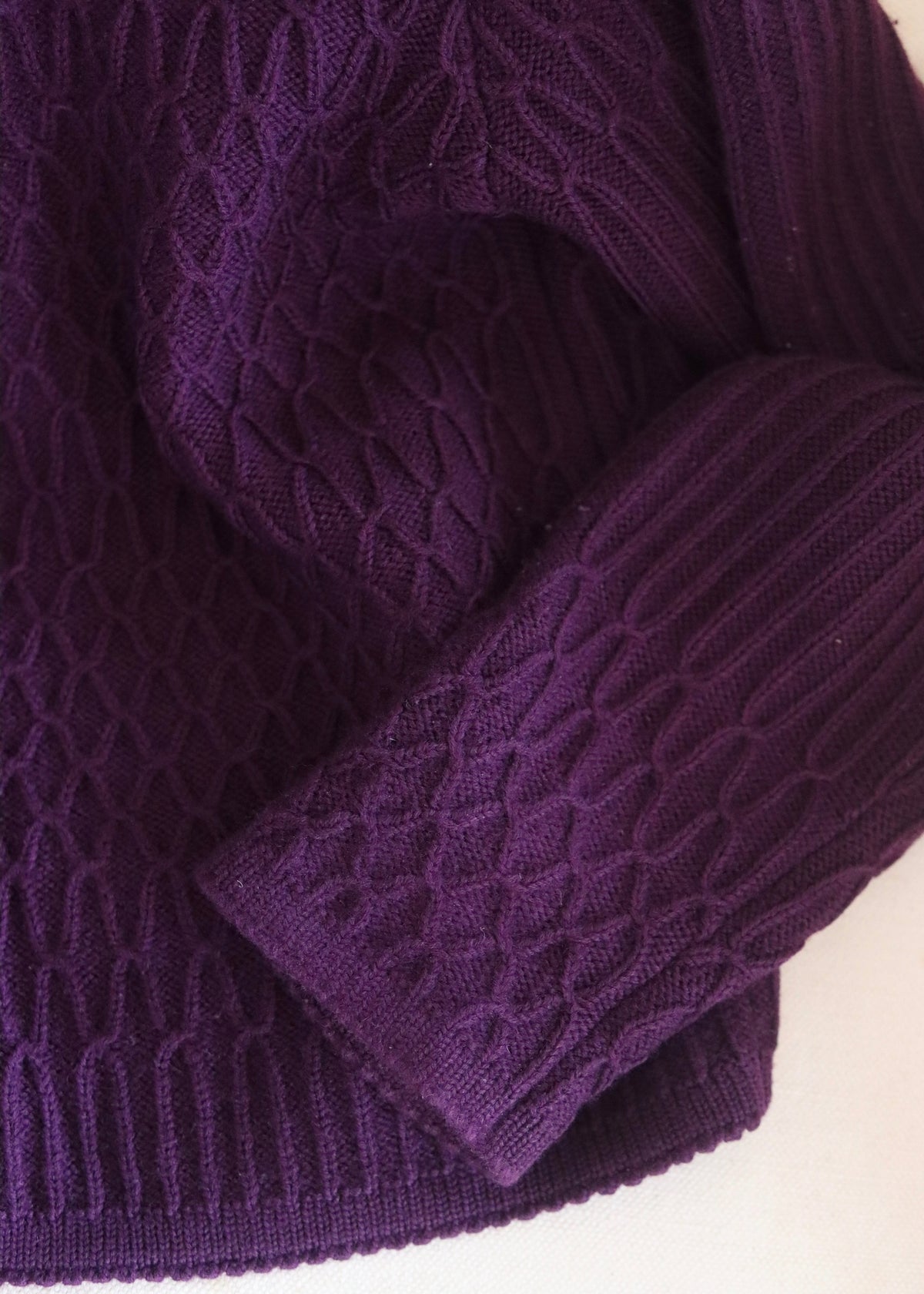 Viyella Purple 80s Merino Wool Cardigan
