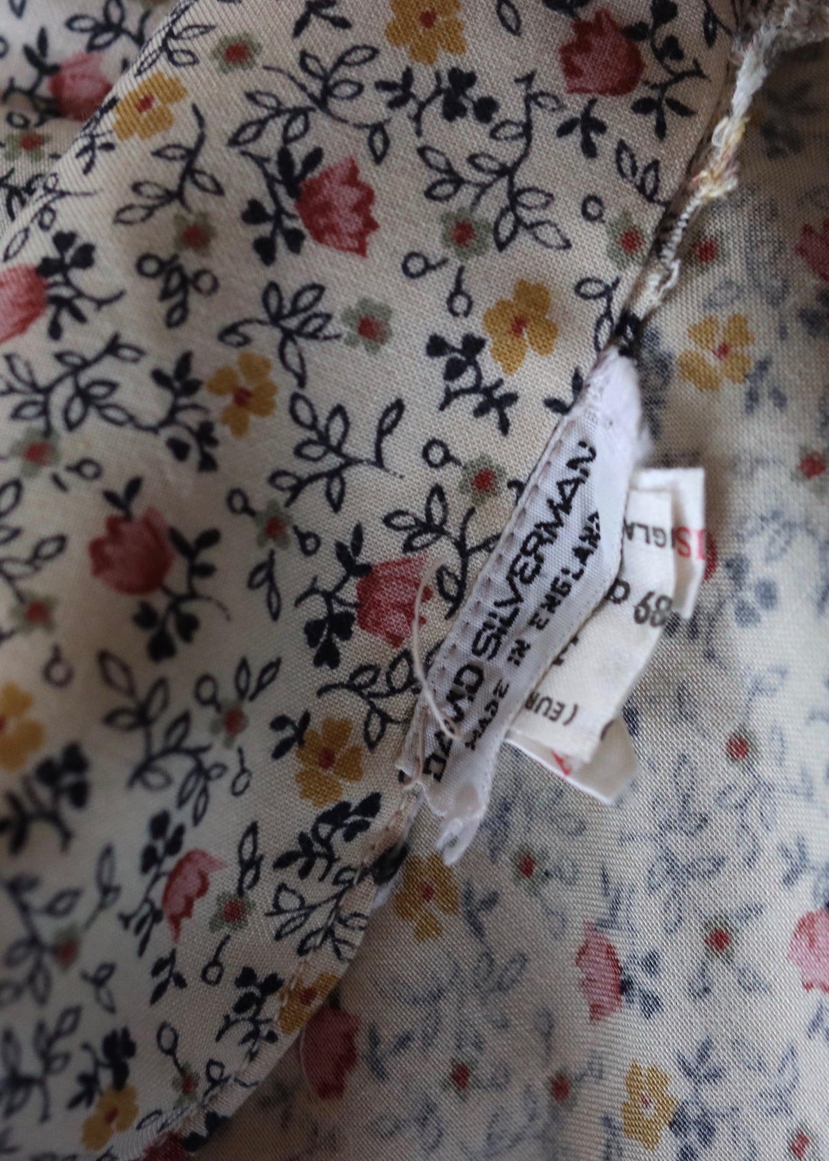 David Silverman 1970s Autumn Florals Tiered Dress