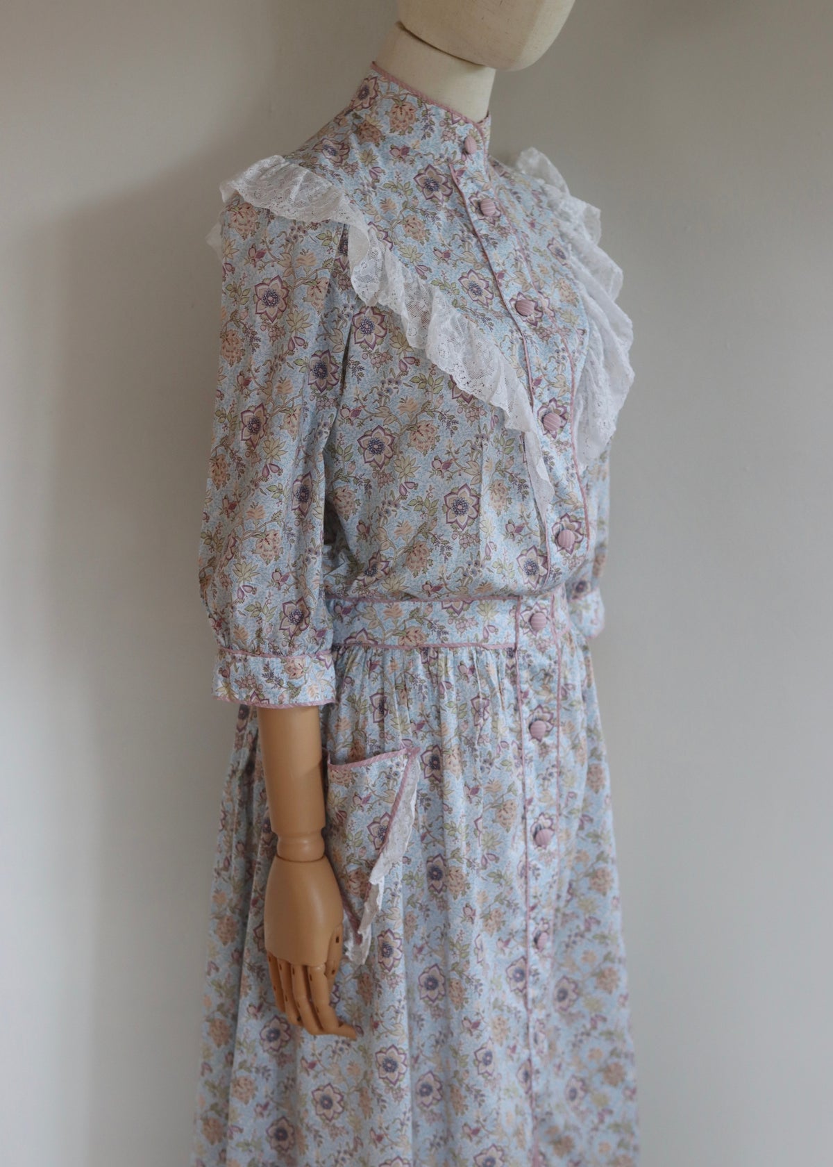 Anna Belinda Oxford 1980s Frill Prairie Dress