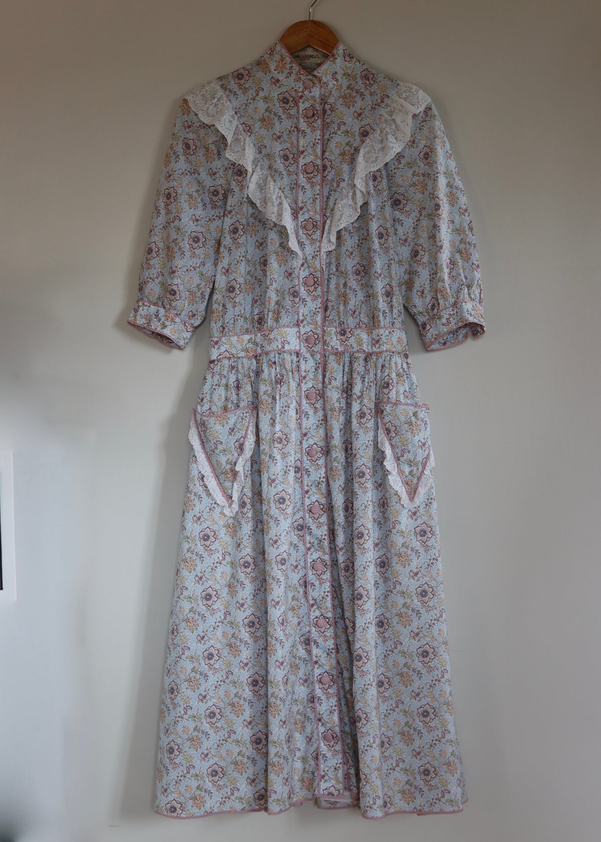 Anna Belinda Oxford 1980s Frill Prairie Dress