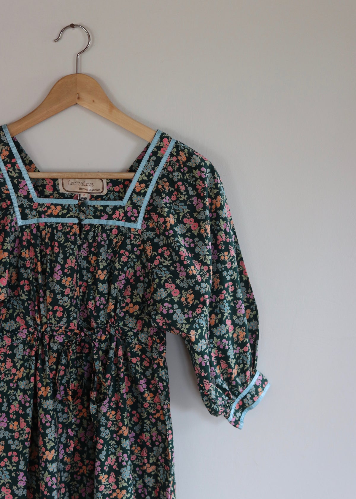 Fine Feathers Cotton Floral Prairie 1970s Dress