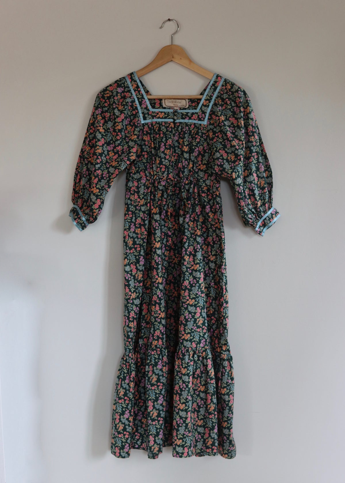 Fine Feathers Cotton Floral Prairie 1970s Dress