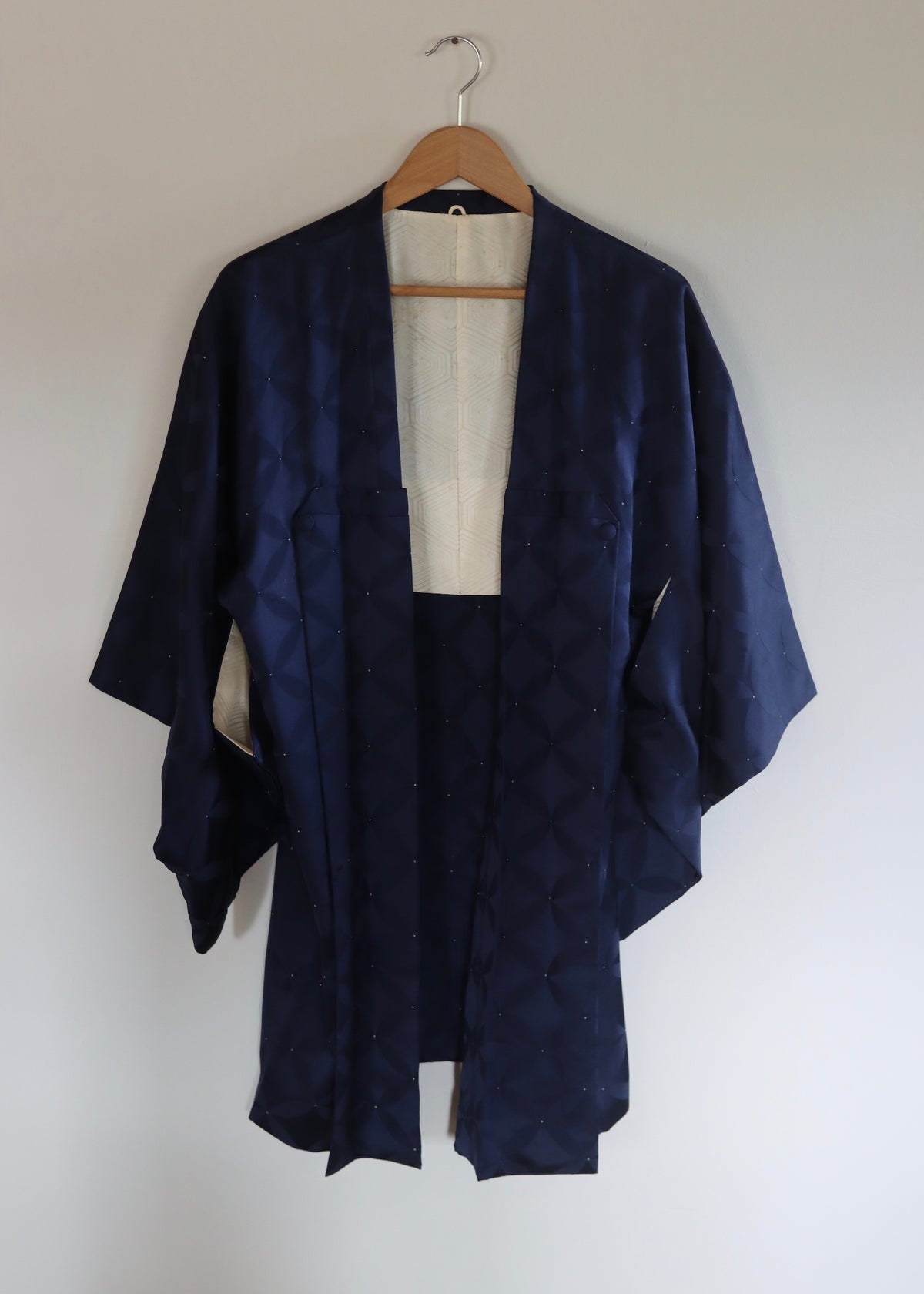 Blue Handmade Haori from Vintage Fabric