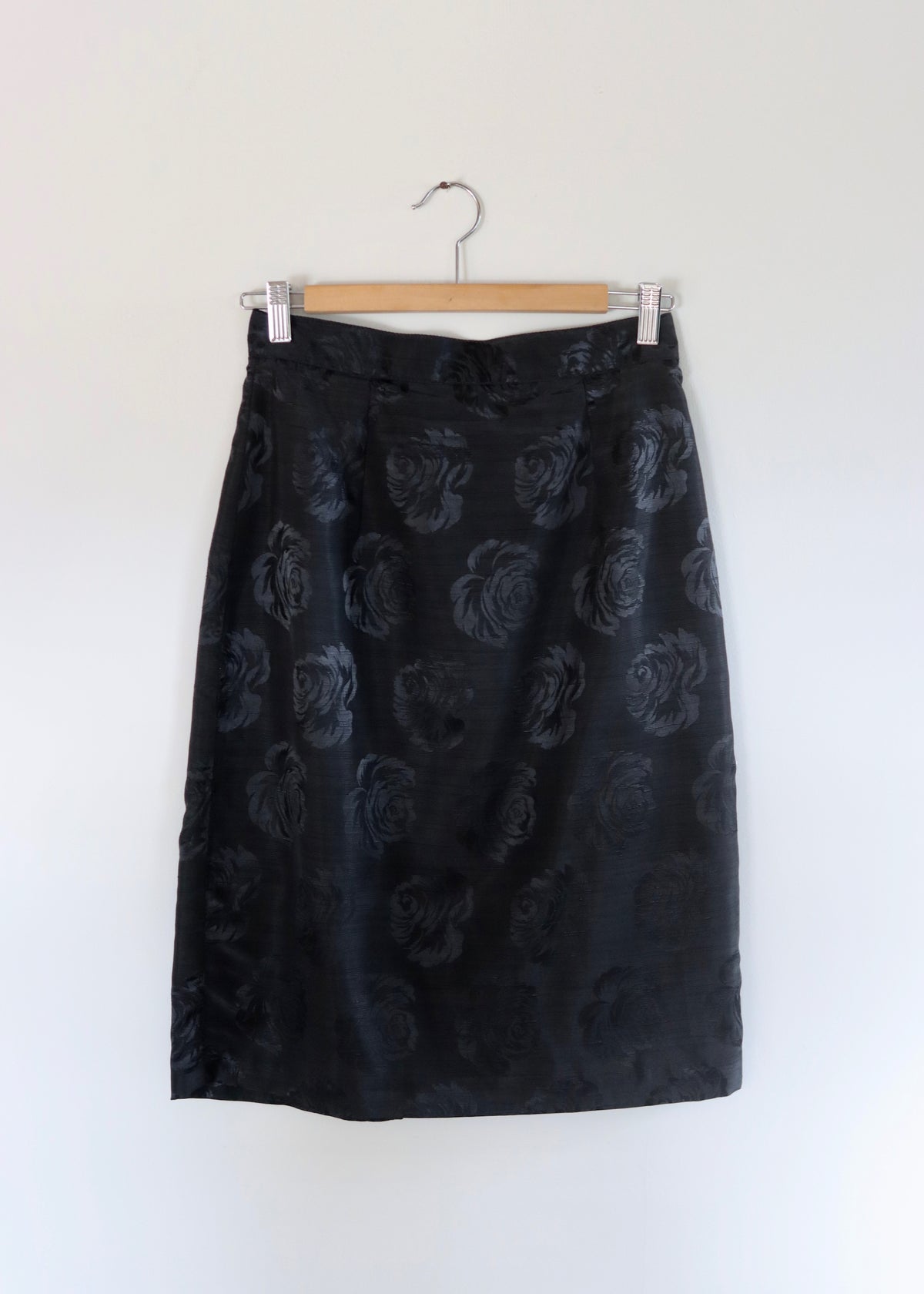Black 80s Peplum Skirt Suit
