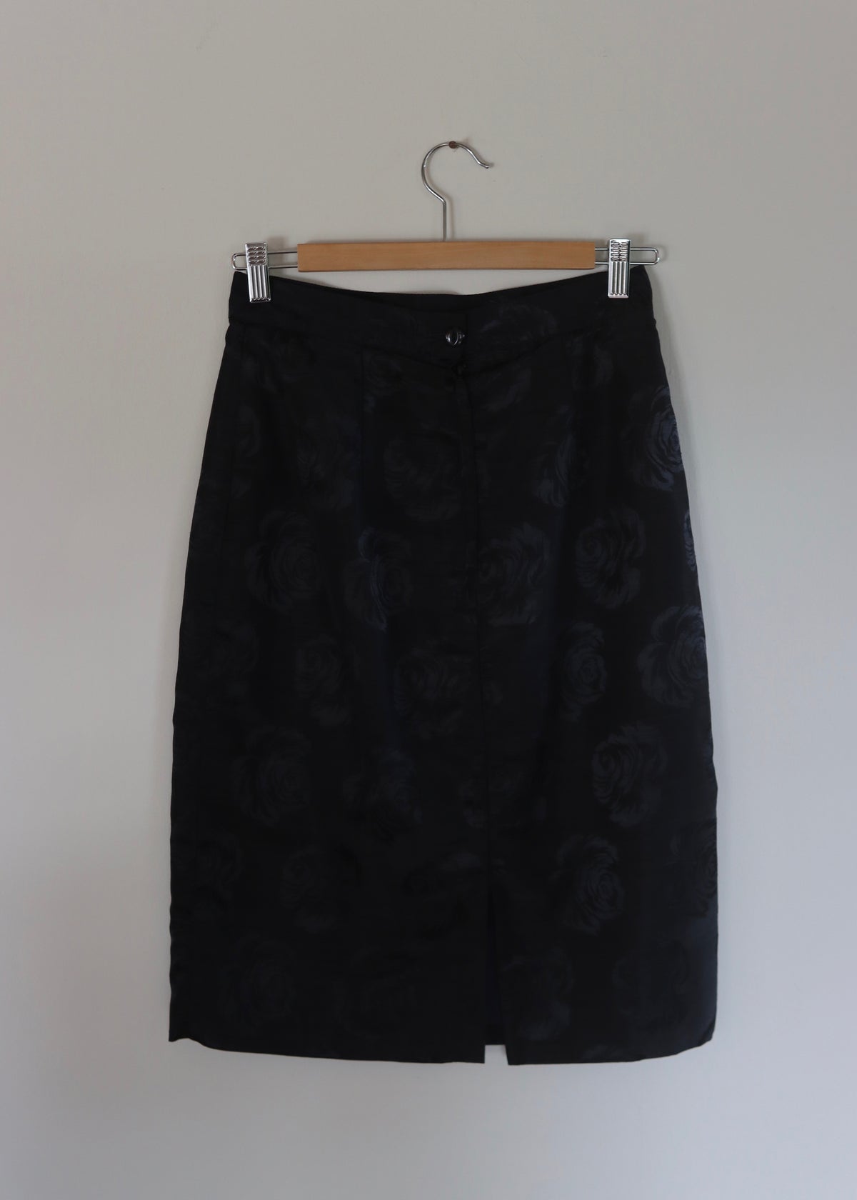 Black 80s Peplum Skirt Suit