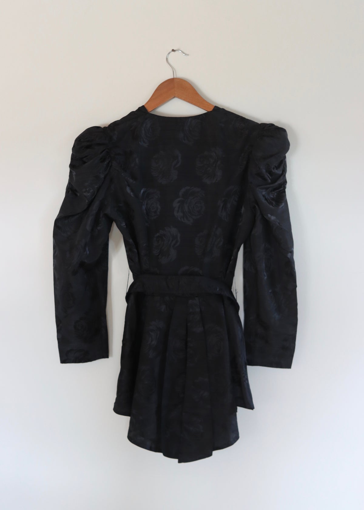 Black 80s Peplum Skirt Suit