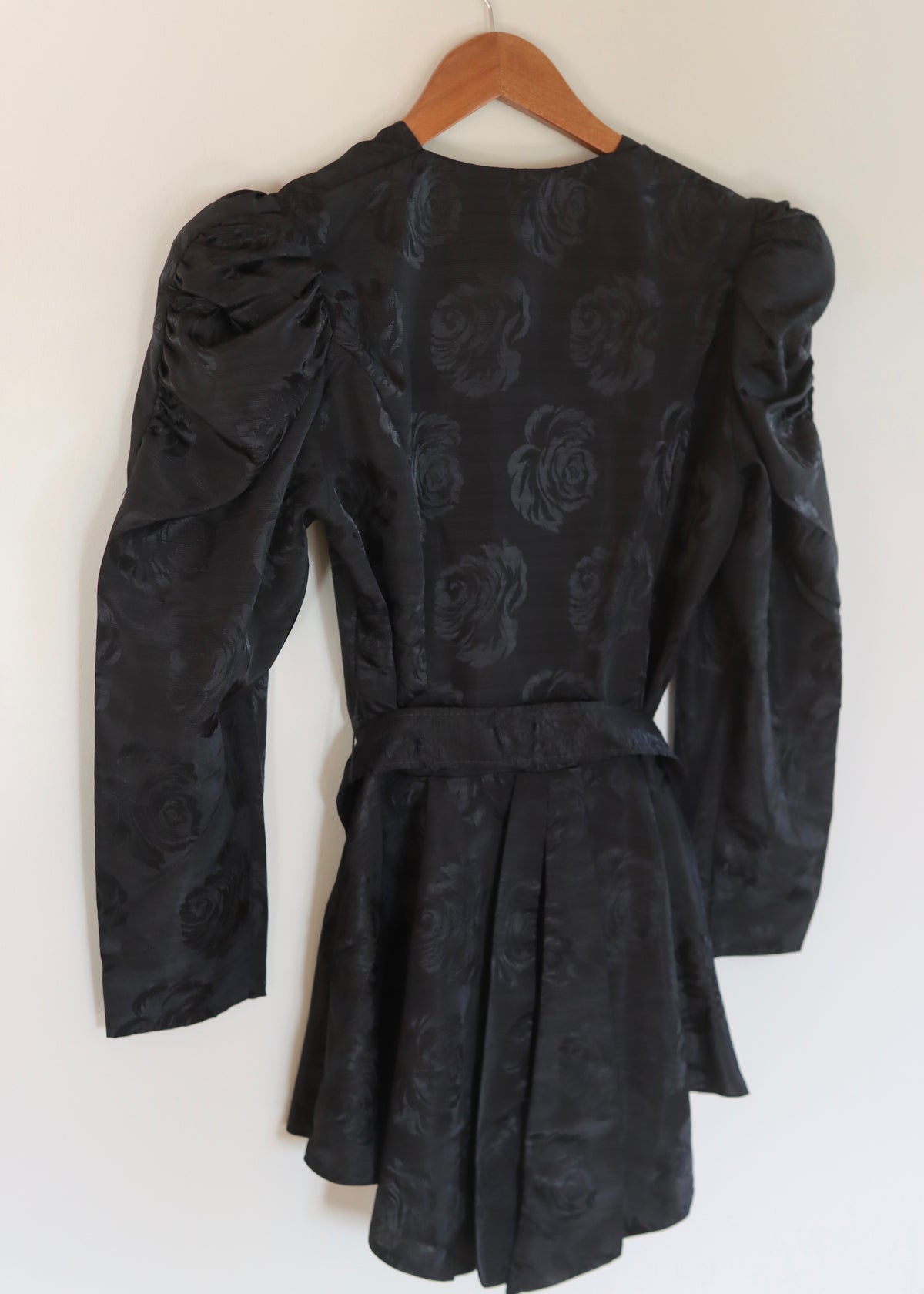 Black 80s Peplum Skirt Suit