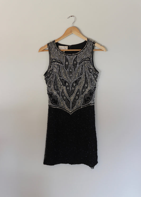 Laurence Kazar | Silver Beaded Vintage Dress