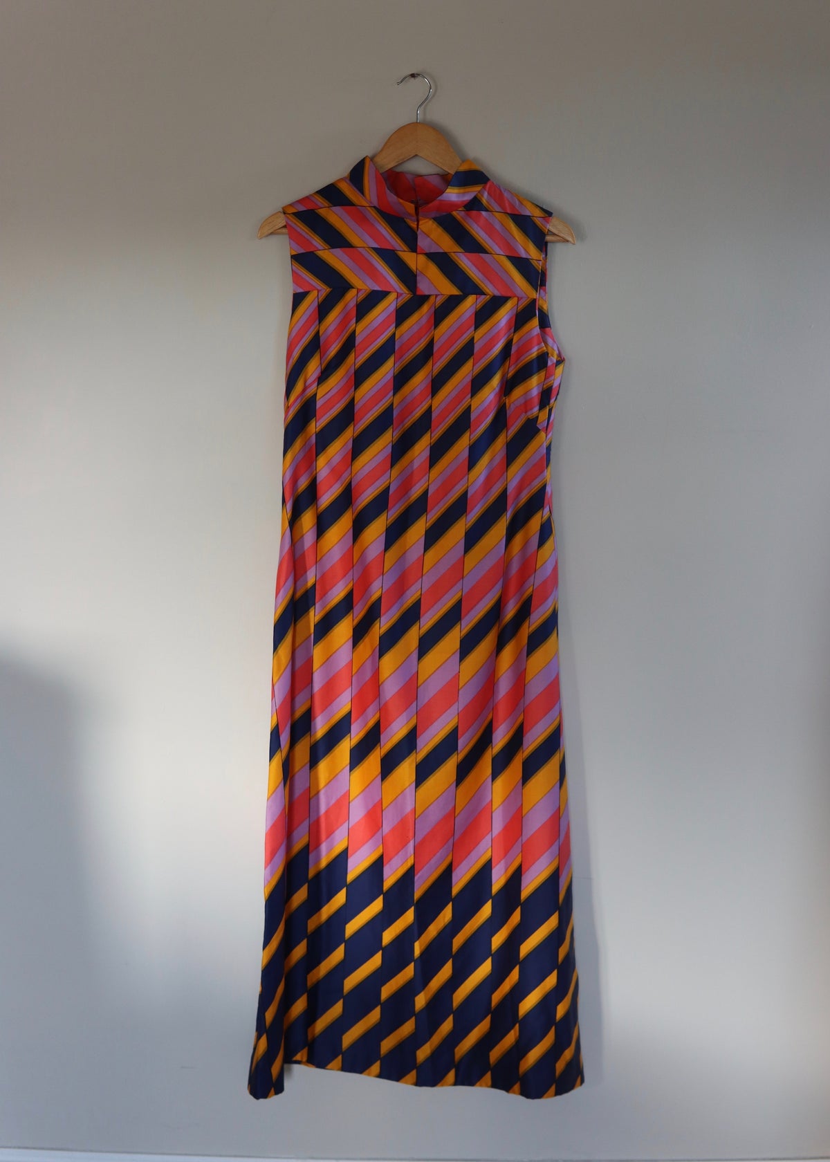 1970s Geometric Print Maxi Dress