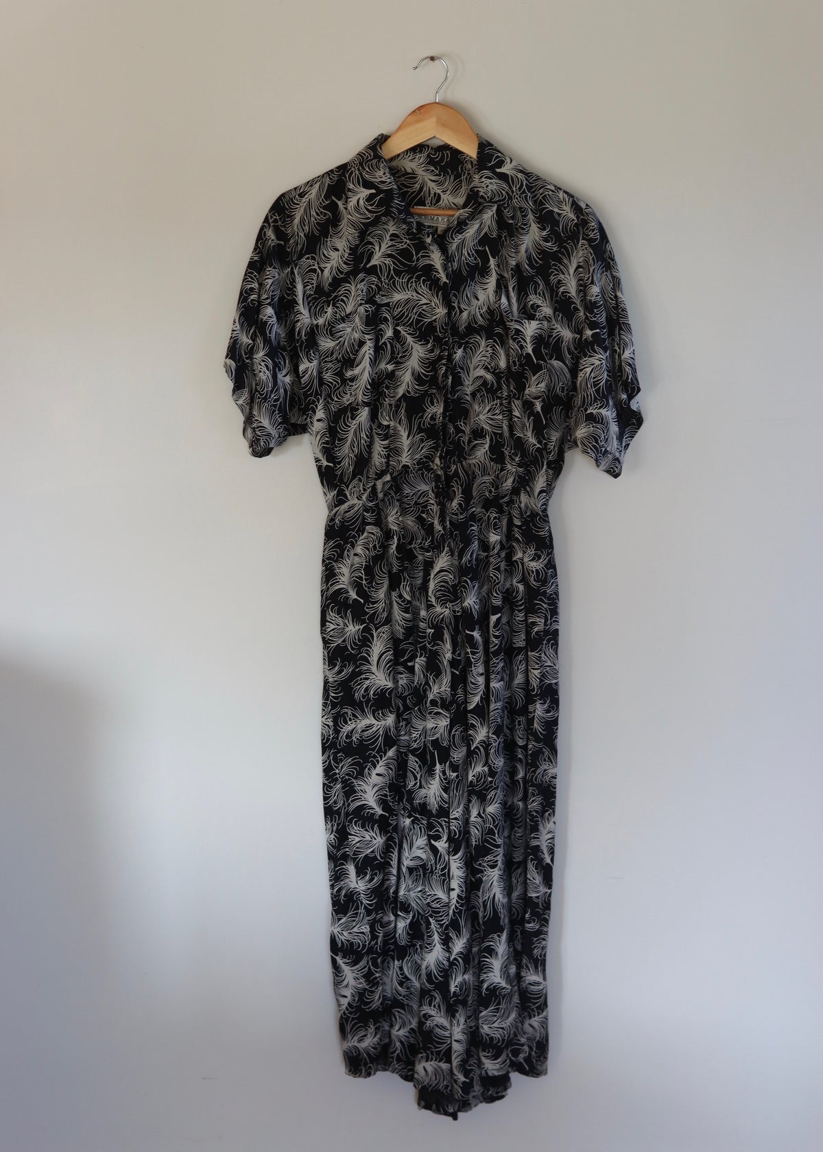 Norma Kamali | Feather Print Shirt Dress