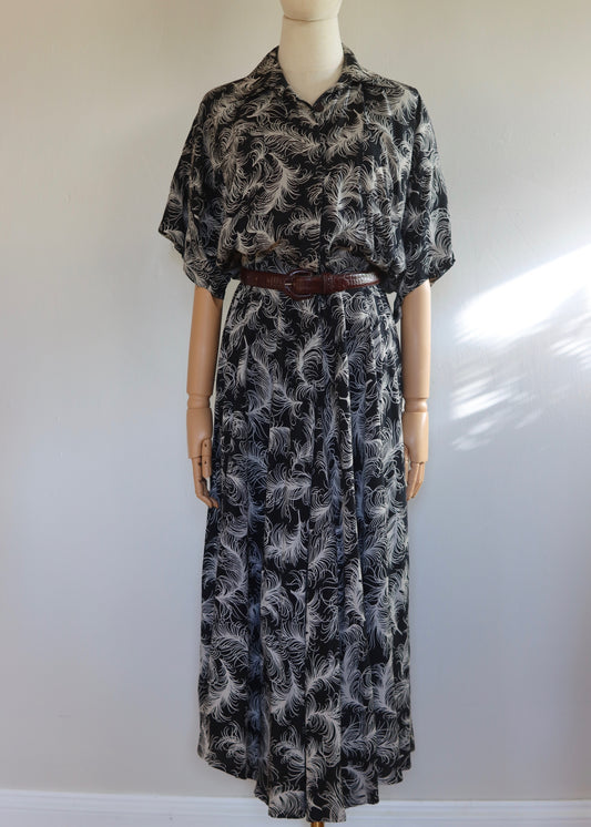 Norma Kamali | Feather Print Shirt Dress