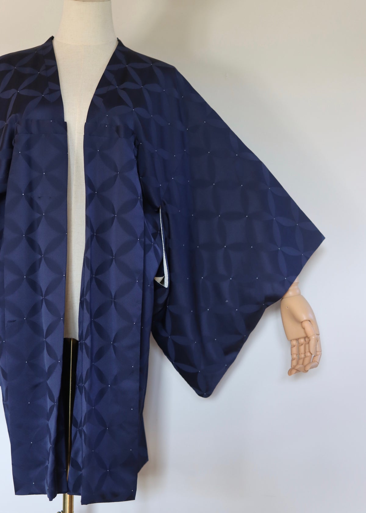Blue Handmade Haori from Vintage Fabric