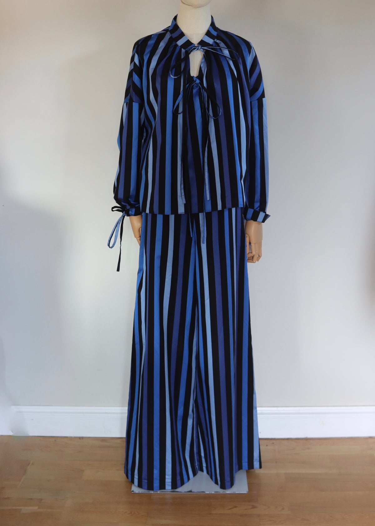 OSMAN LONDON | Blue Stripe Wide Trouser and Top Set
