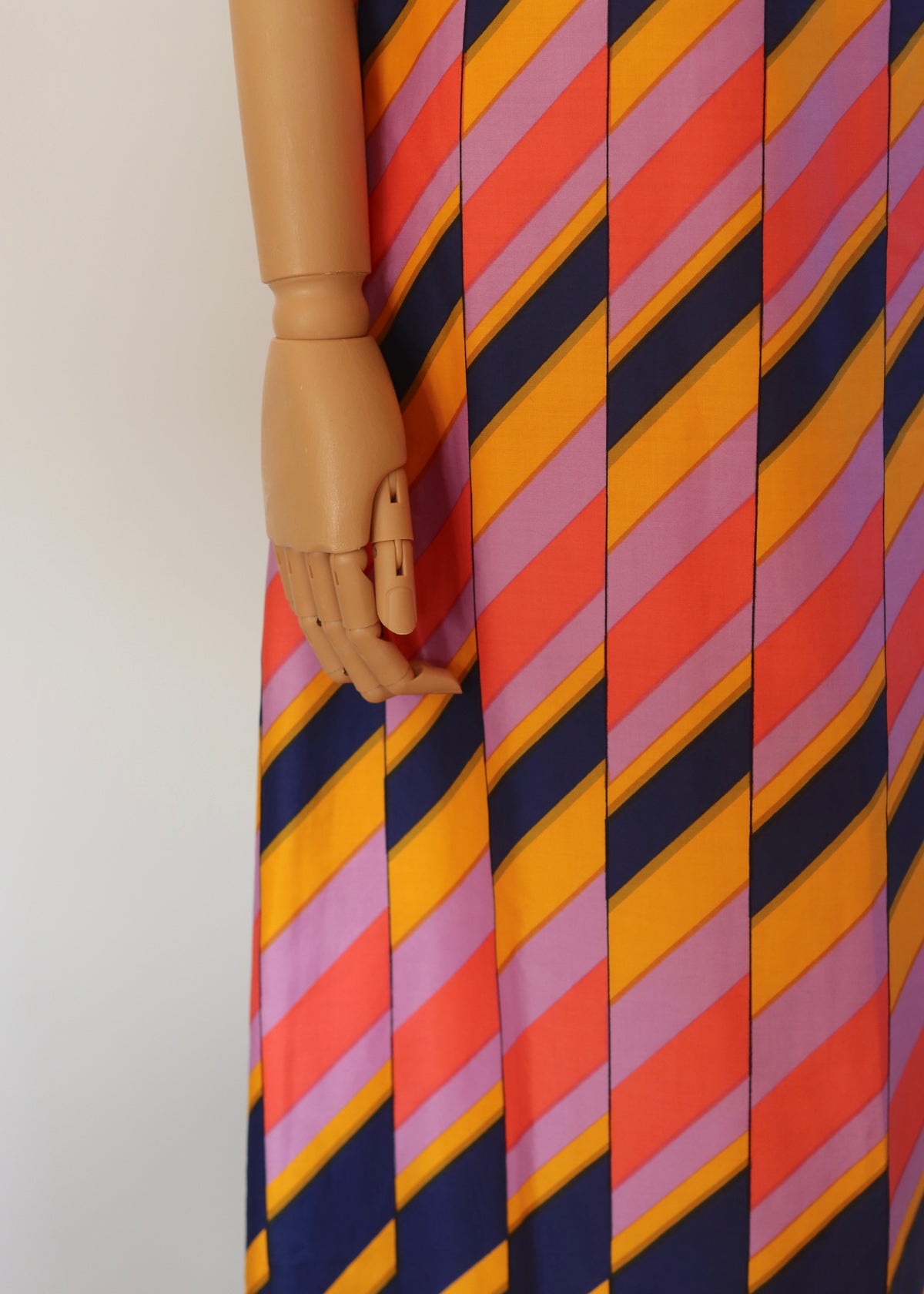 1970s Geometric Print Maxi Dress