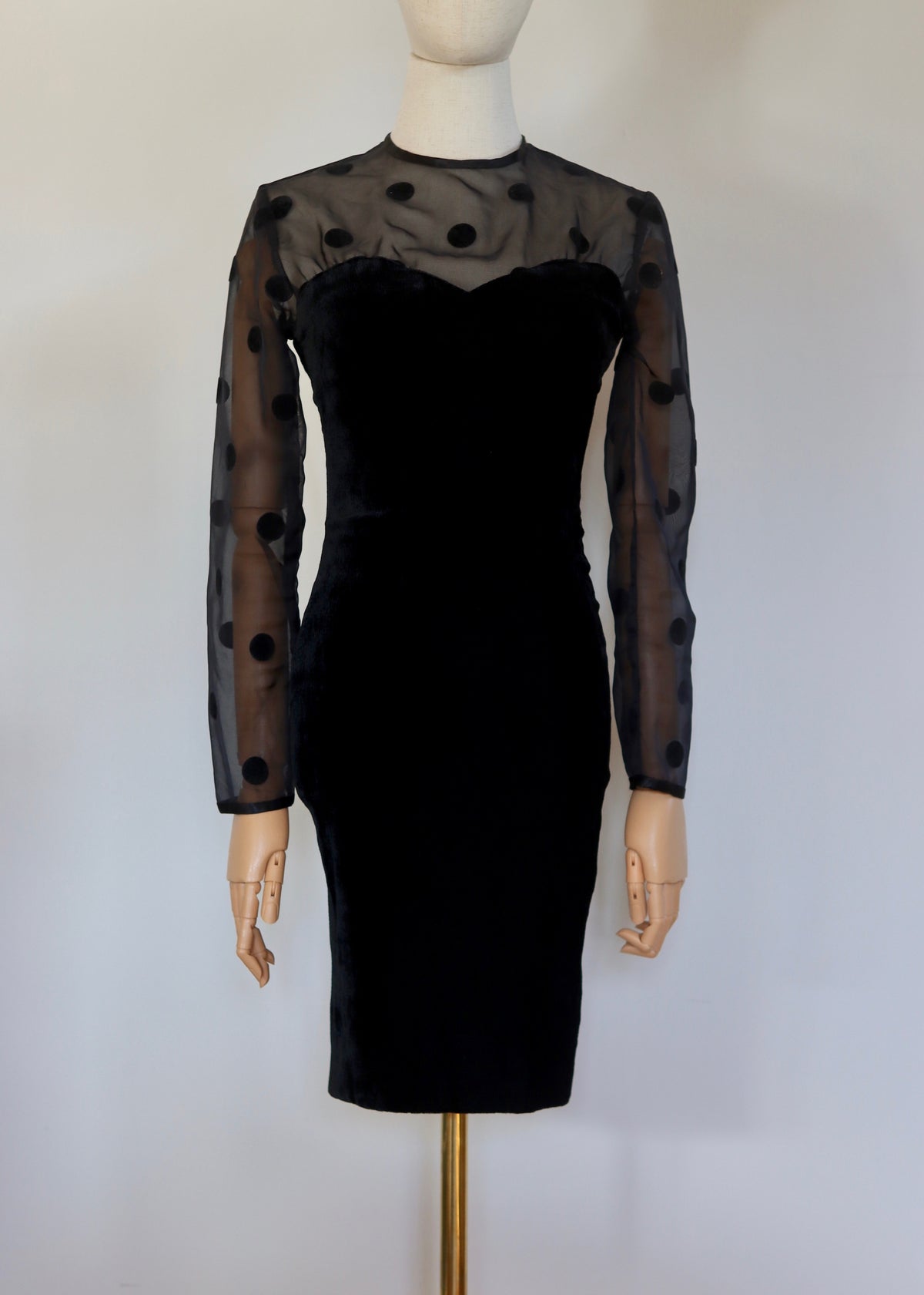 Sabine Lang |  80s Black Velvet Dress