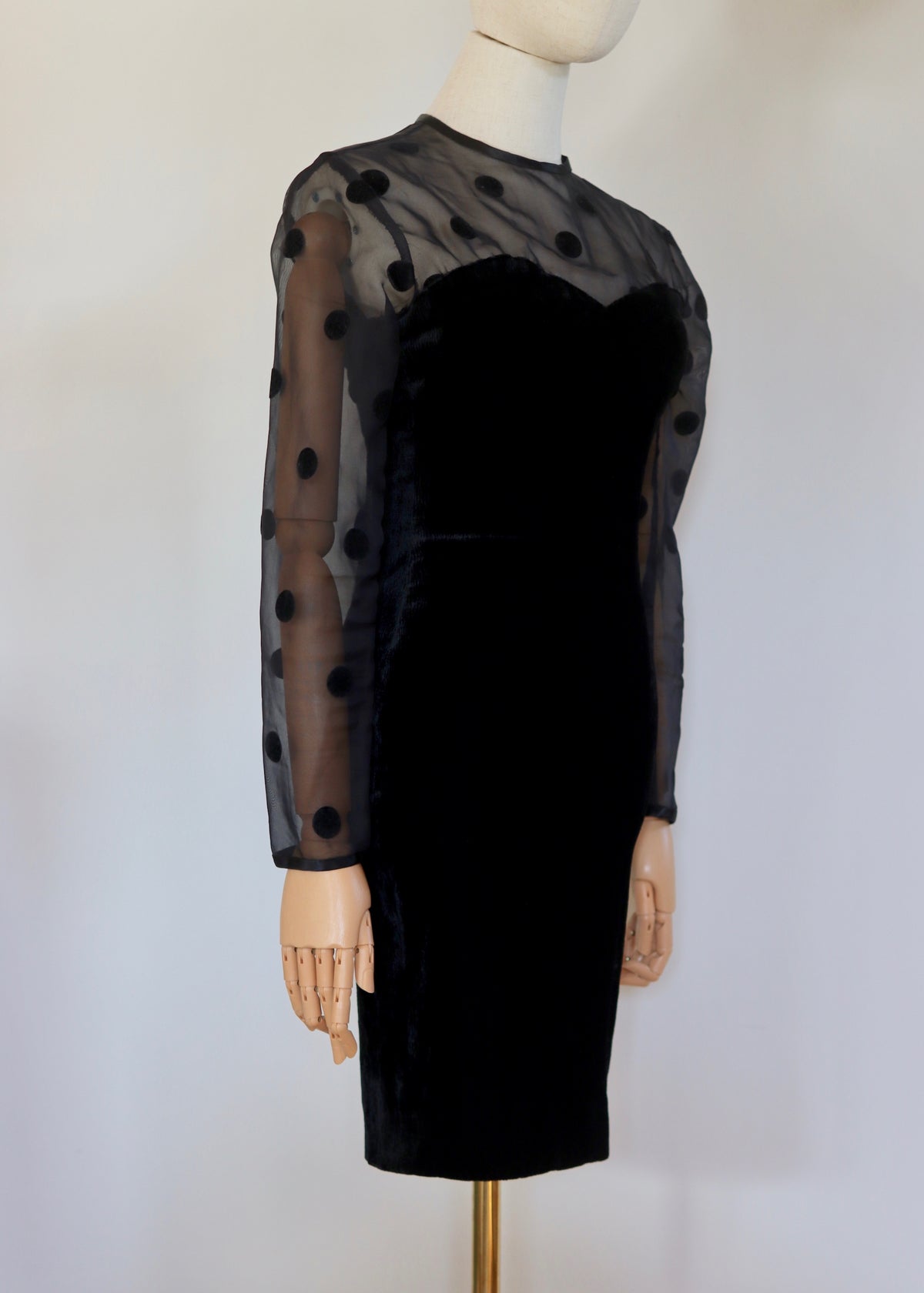Sabine Lang |  80s Black Velvet Dress