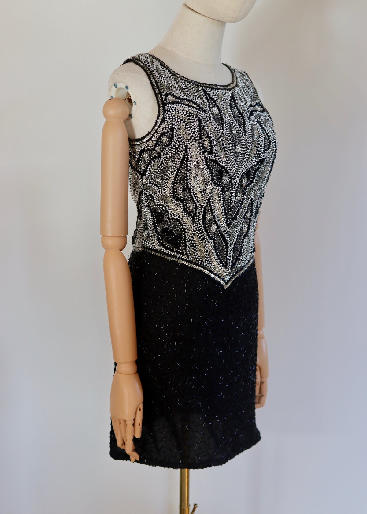 Laurence Kazar | Silver Beaded Vintage Dress