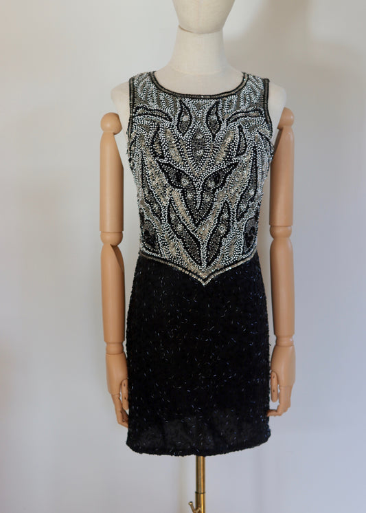 Laurence Kazar | Silver Beaded Vintage Dress