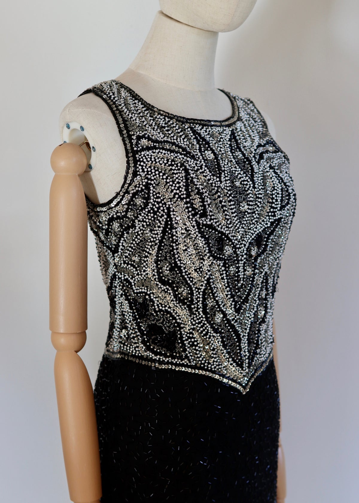 Laurence Kazar | Silver Beaded Vintage Dress
