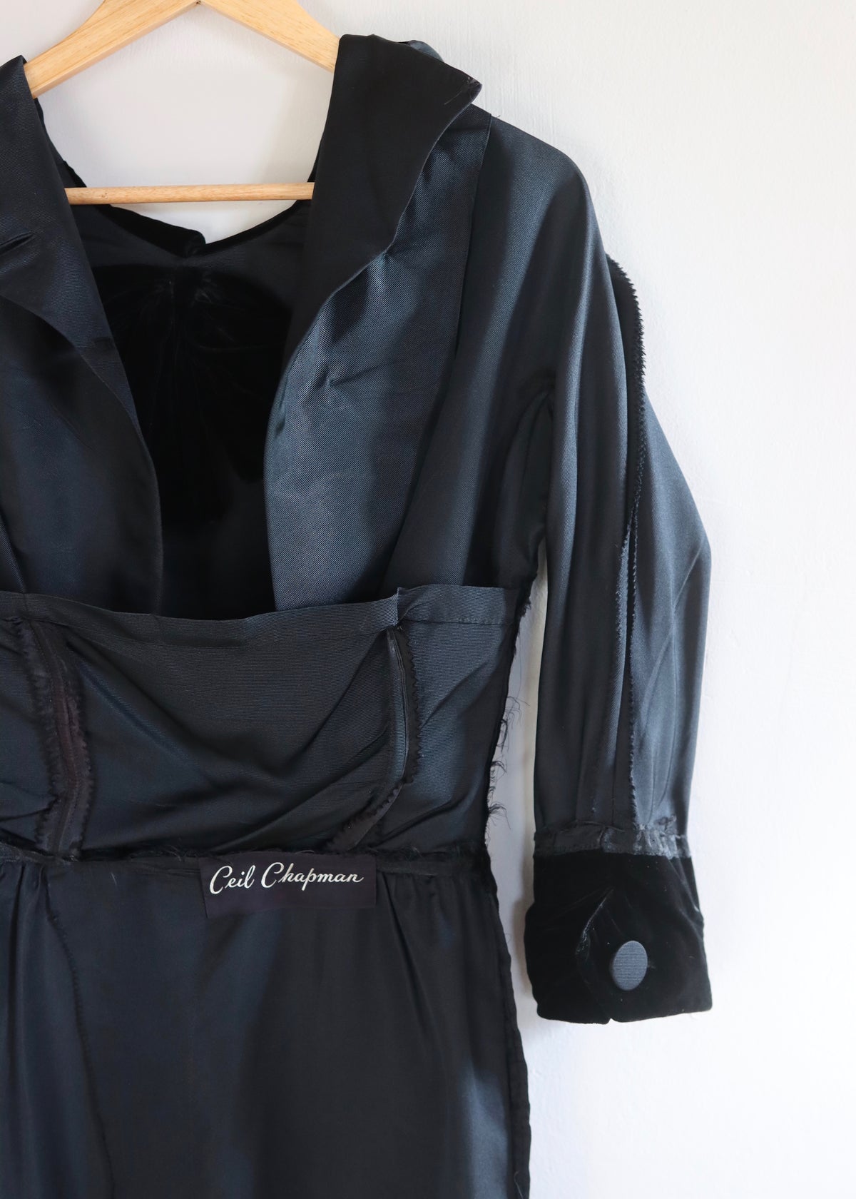 CEIL CHAPMAN | 1950s Black Cocktail Dress