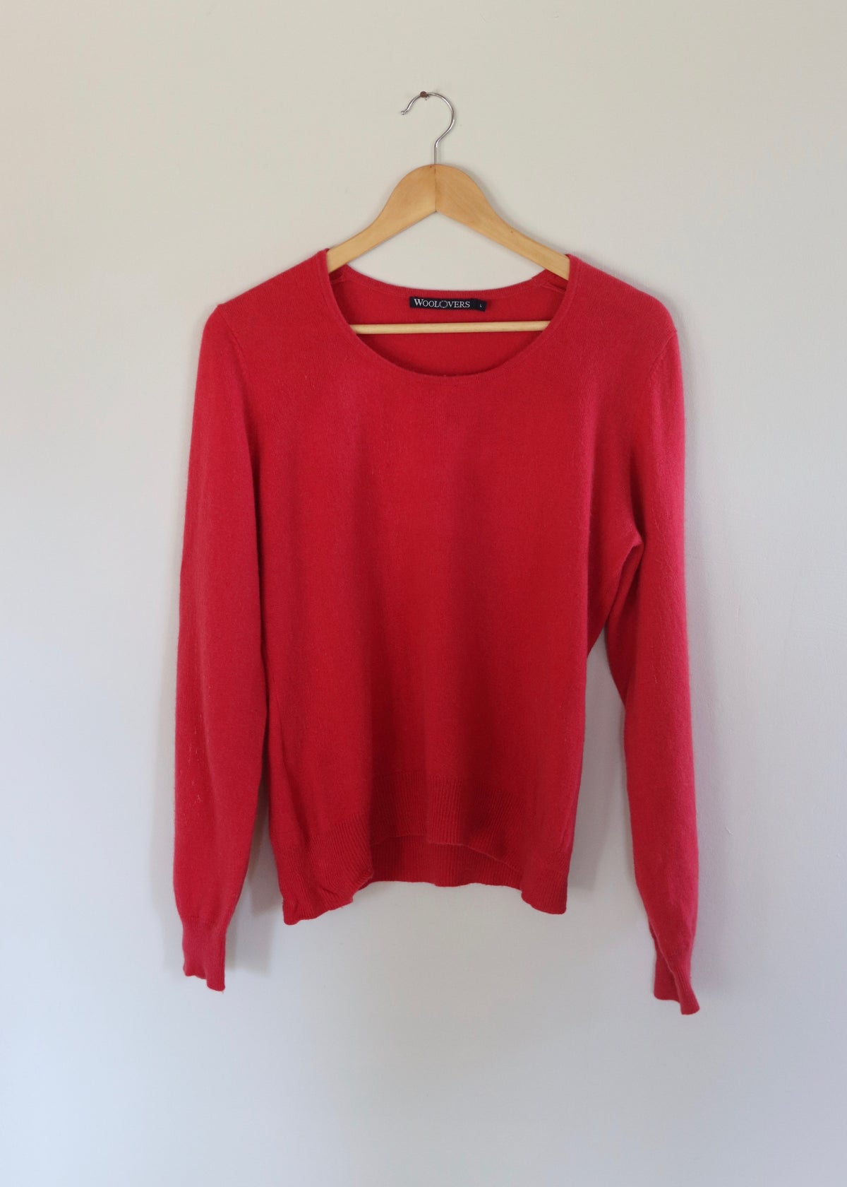 Red Cashmere Blend Round Neck Jumper