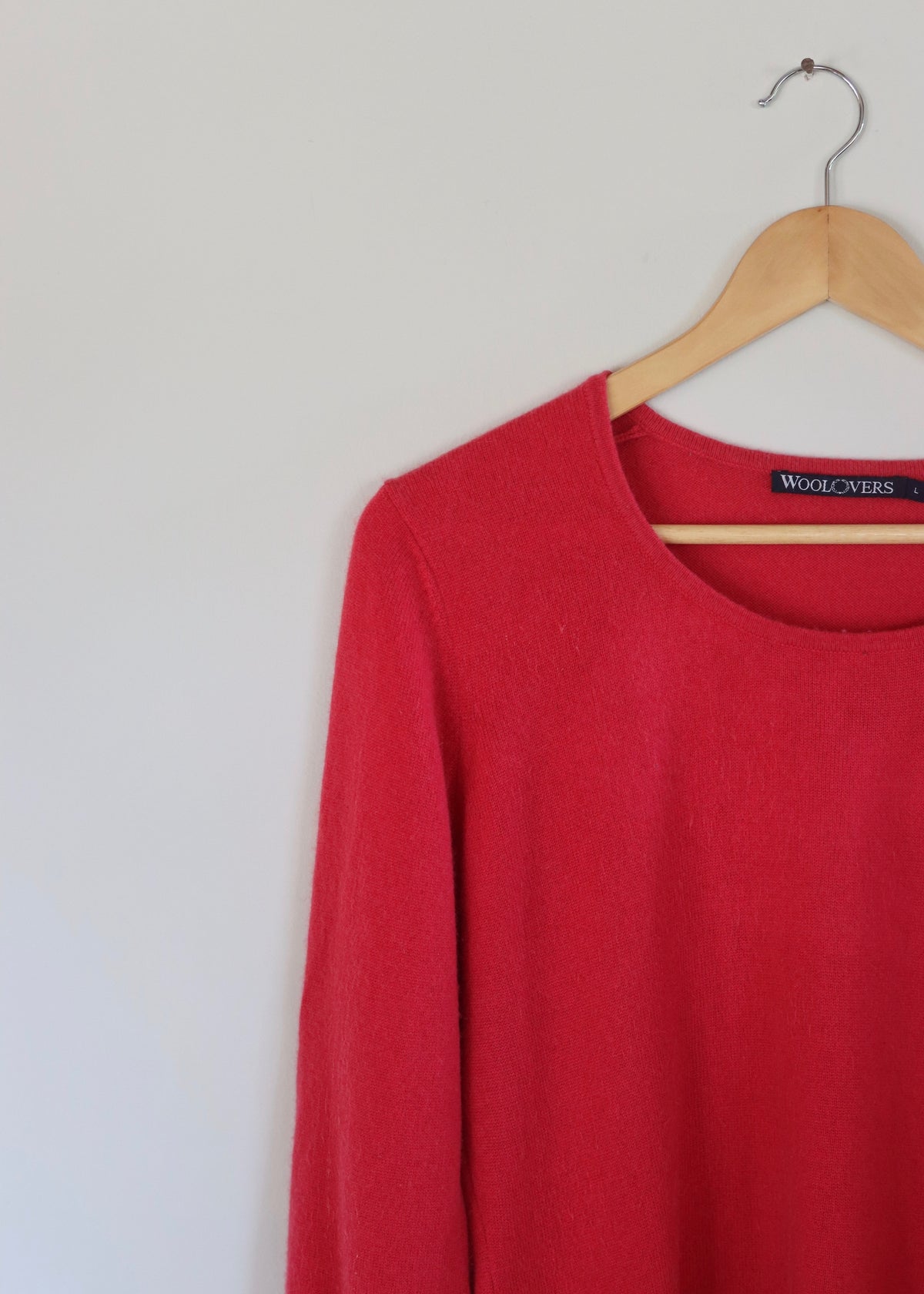 Red Cashmere Blend Round Neck Jumper