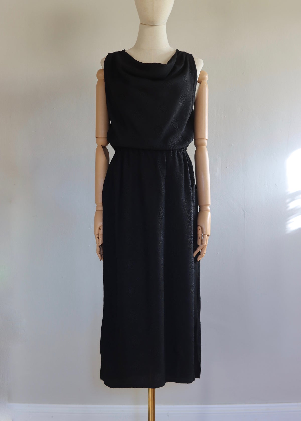 Black Cowl Neck Dress by Taramina